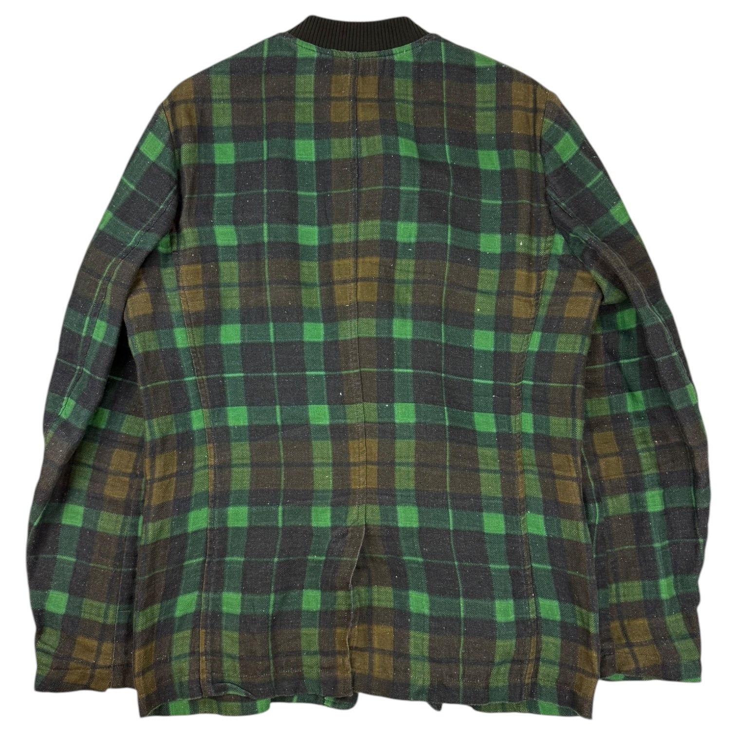 Dries Van Noten Tartan Linen Jacket Green