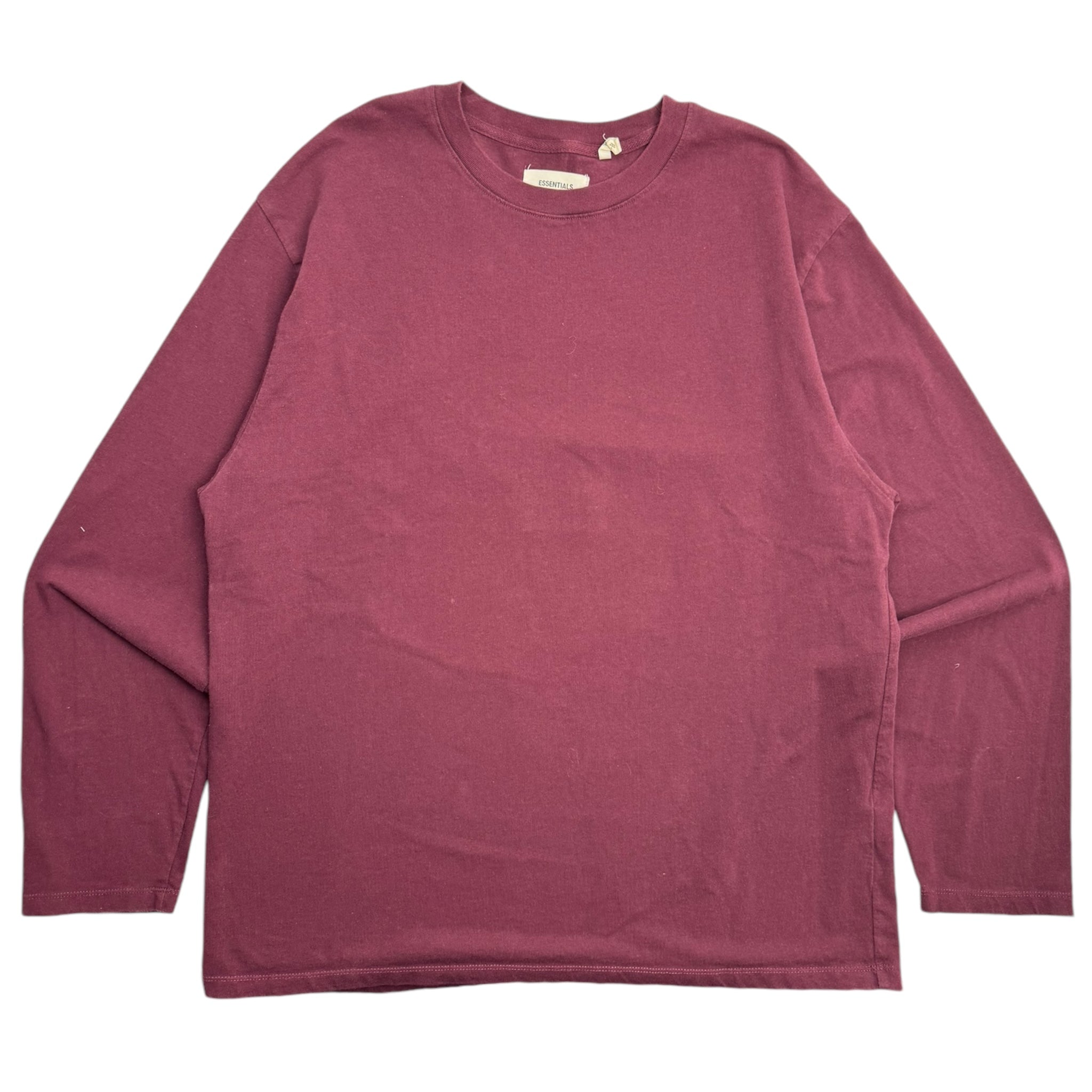 Essentials Fear Of God Back Logo L/S Burgundy