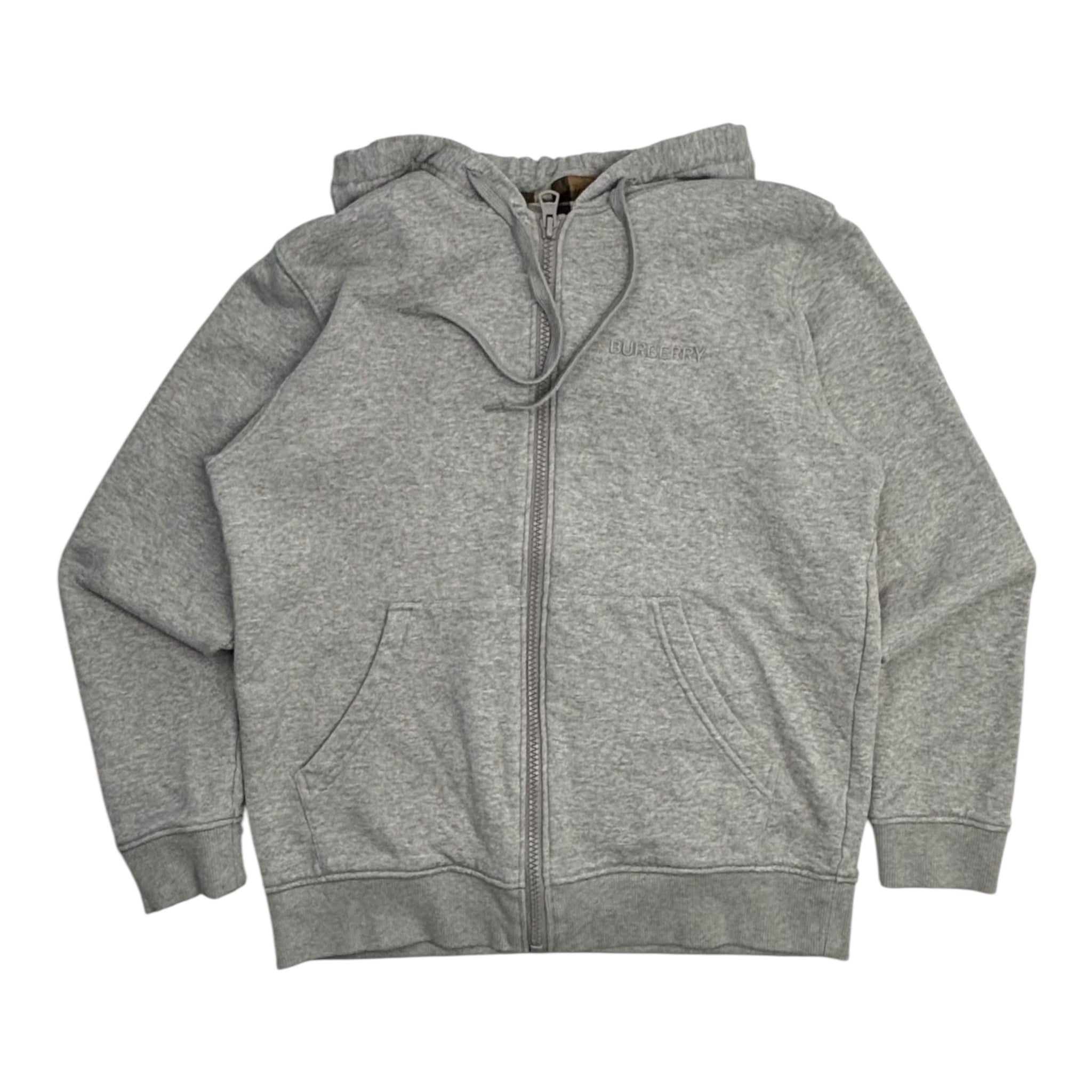 Burberry Check Hood Zip-Up Hoodie