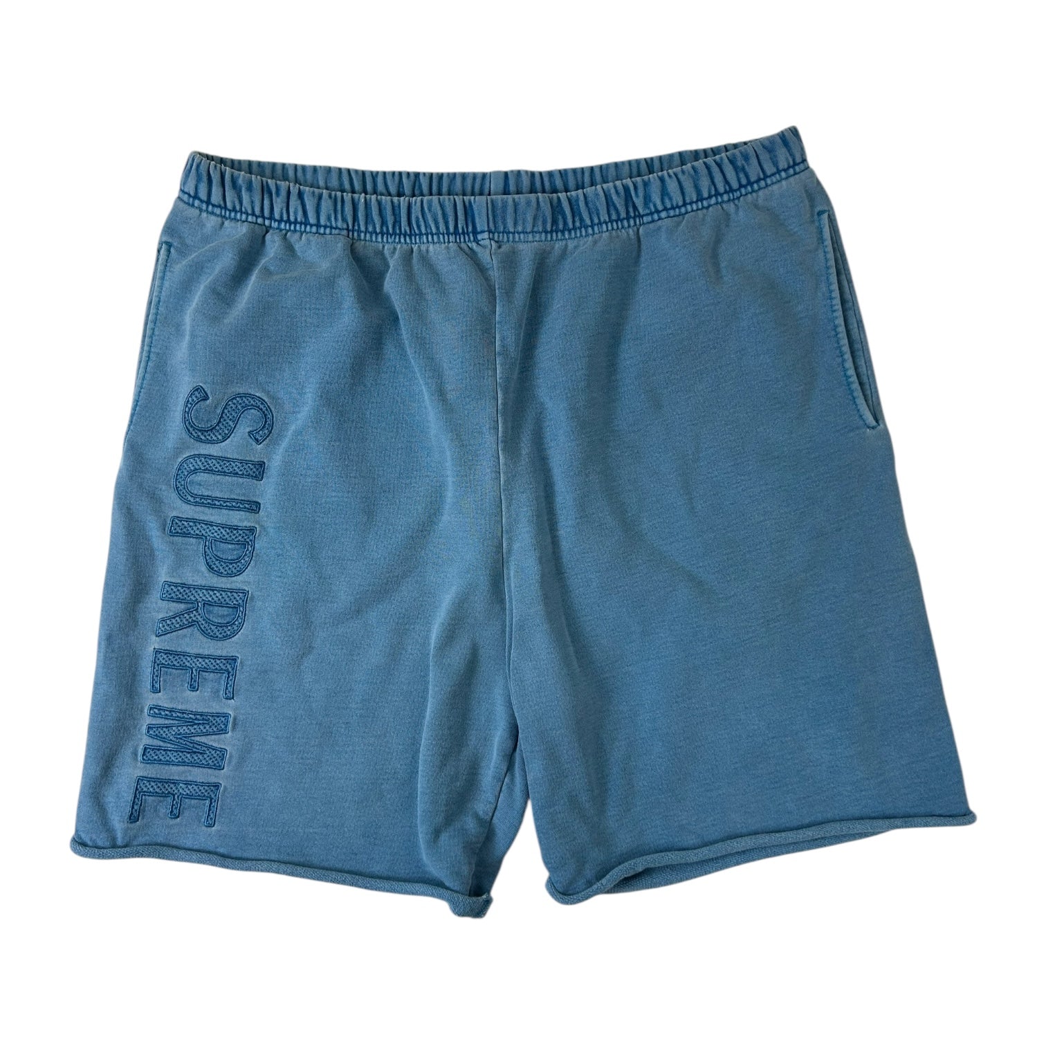 Supreme Leg Embroidery Sweatshort Blue