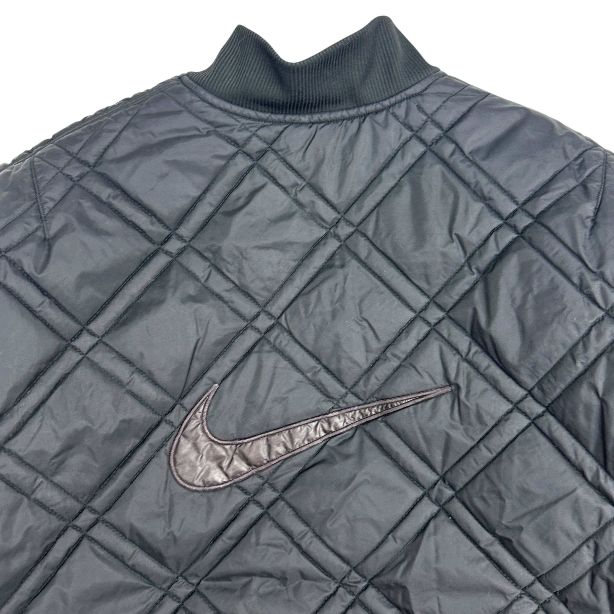 Vintage Nike Reversible Quilted Bomber Jacket Black