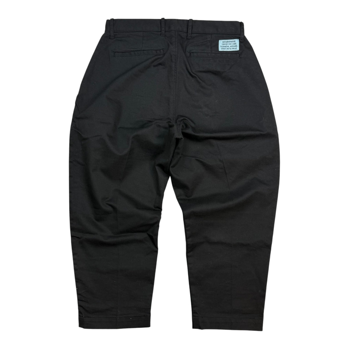 Neighbourhood Pleated Cropped Trousers Black