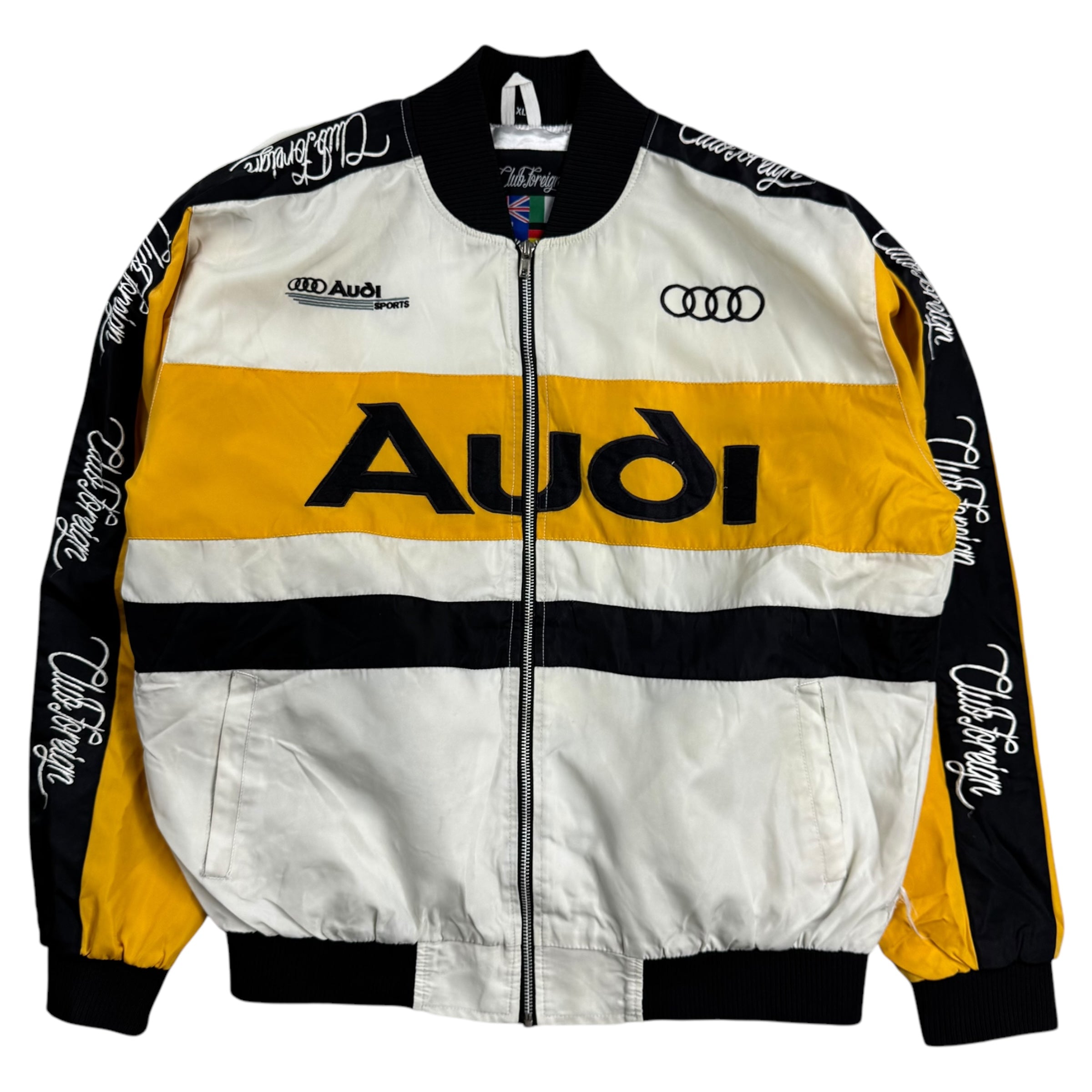 Vintage Club Foreign Audi Sports Bomber Jacket Tricolor