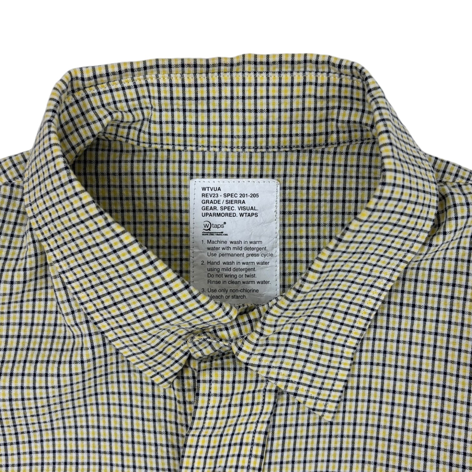 WTAPS Checkered Button-Up Shirt Yellow