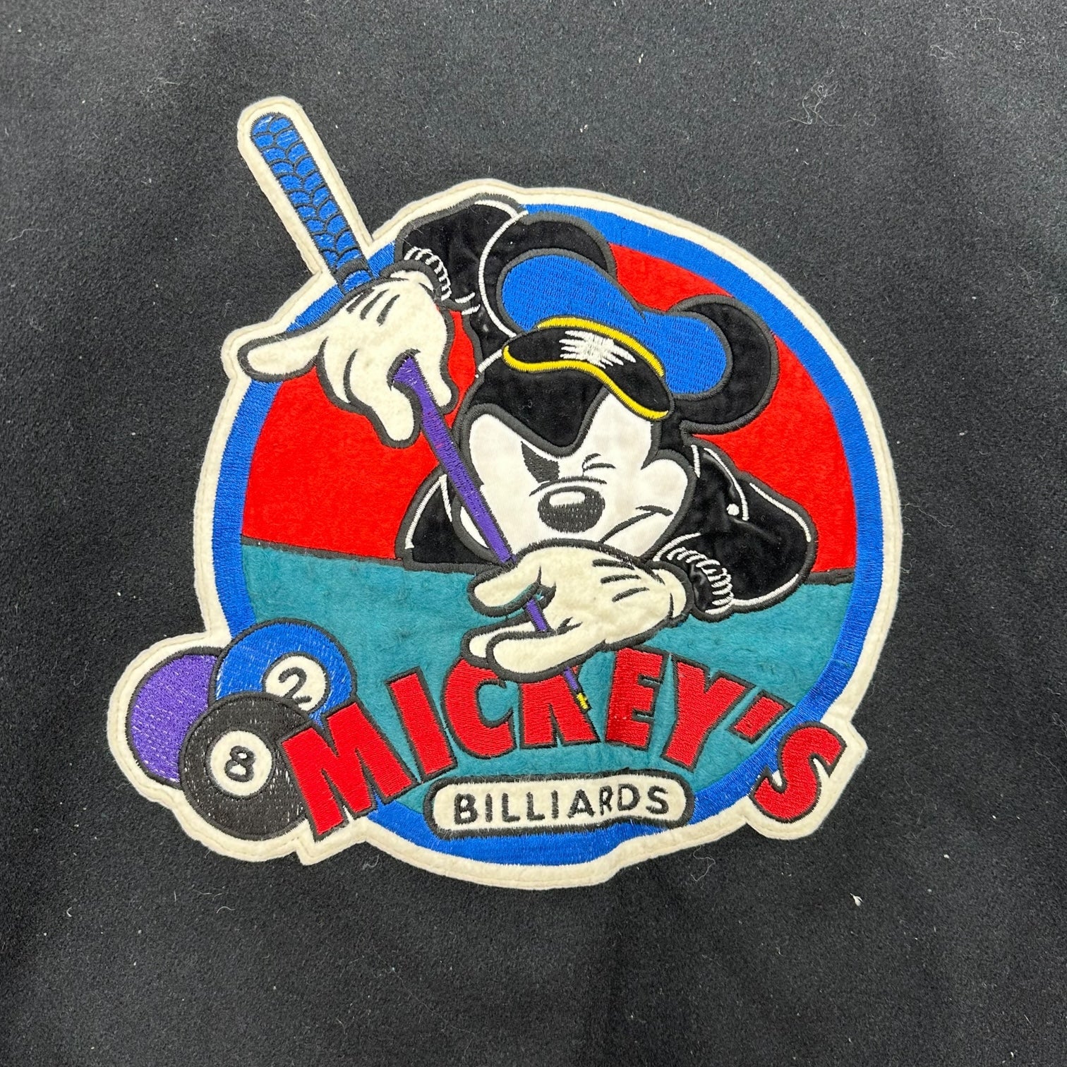 Vintage Disney Mickey Mouse ‘Mickey’s Billiards’ 8 Ball Varsity Jacket