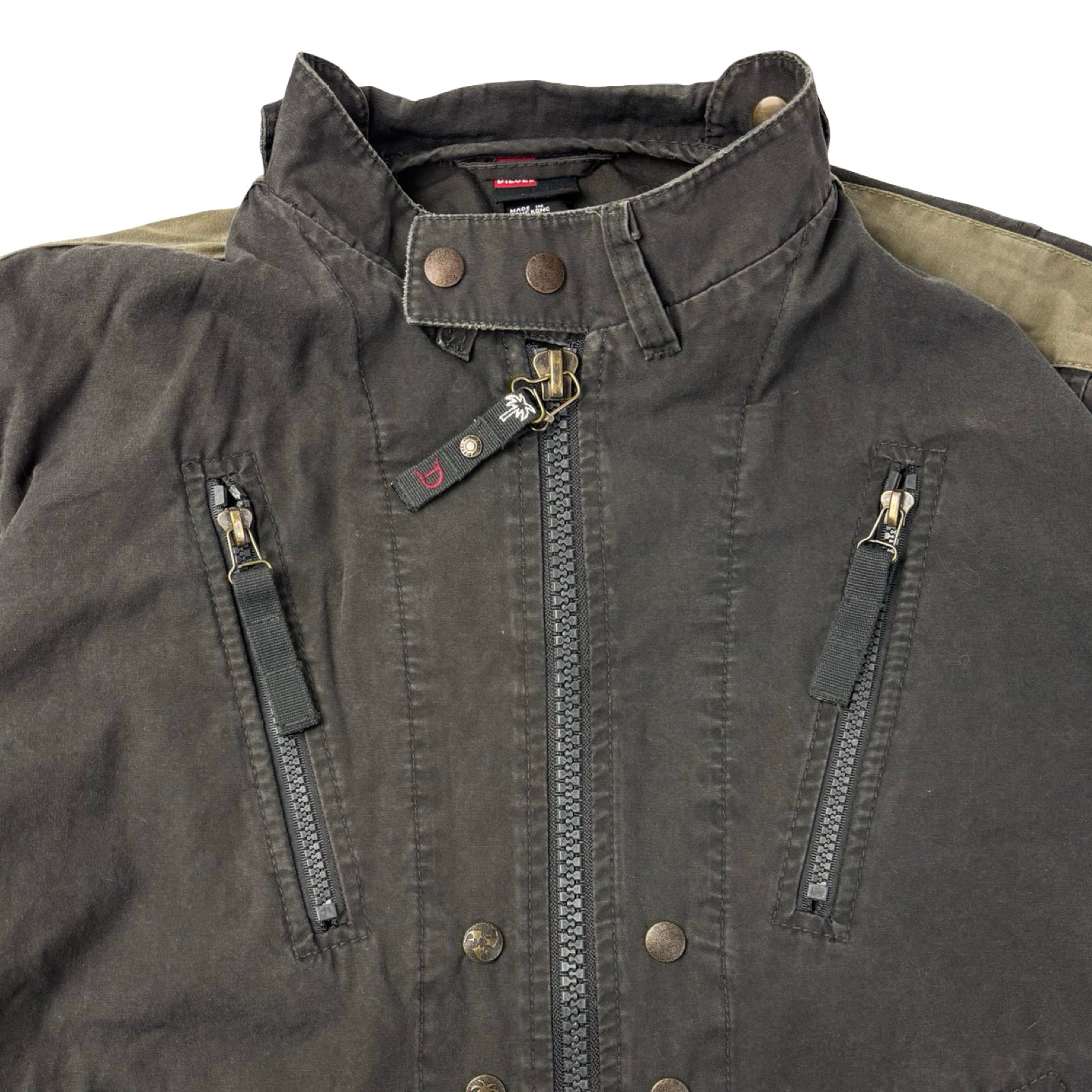 Y2K Diesel Jacket Multi-Pocket Utility Jacket Dark Olive
