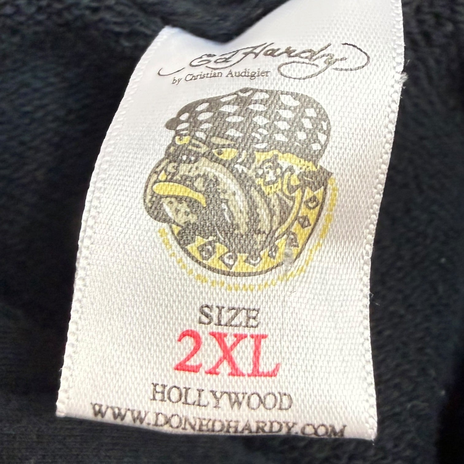 Vintage Ed Hardy By Christian Audigier Skull Zip Up Hoodie Black