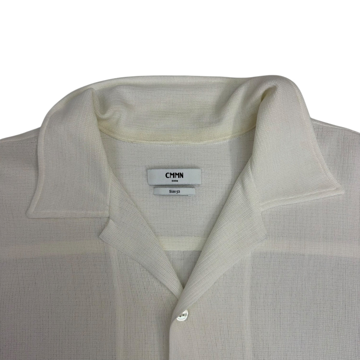 CMMN SWDN Dexter Japanese Soft Mesh Camp Collar Shirt White