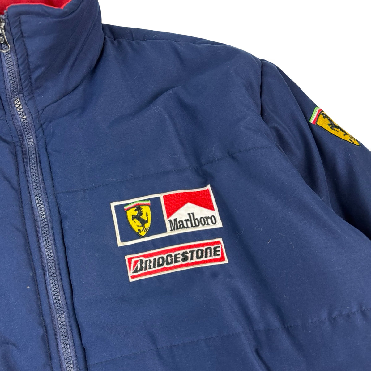 Vintage Ferrari Michael Schumacher Quilted Jacket Navy