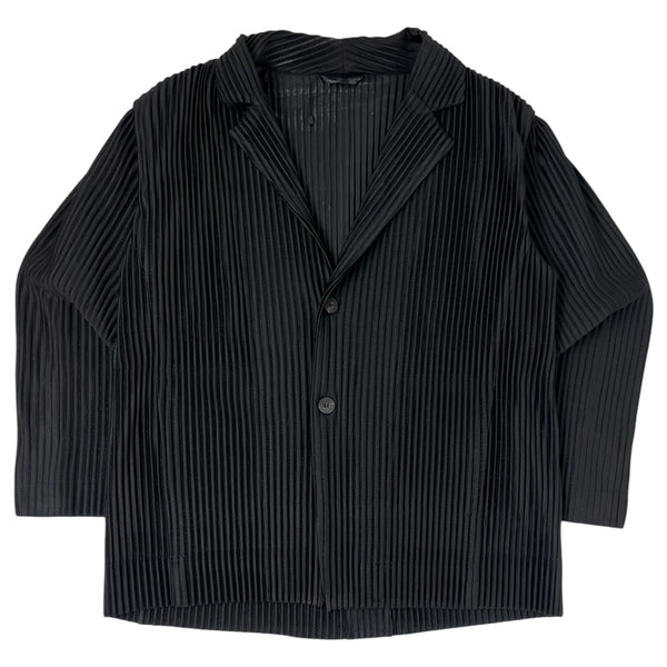 ISSEY MIYAKE HOMME PLISSÉ ノーカラージャケット 黒 HOMME PLISSE ISSEY MIYAKE/オム プリッセ イッセイ ミヤケより