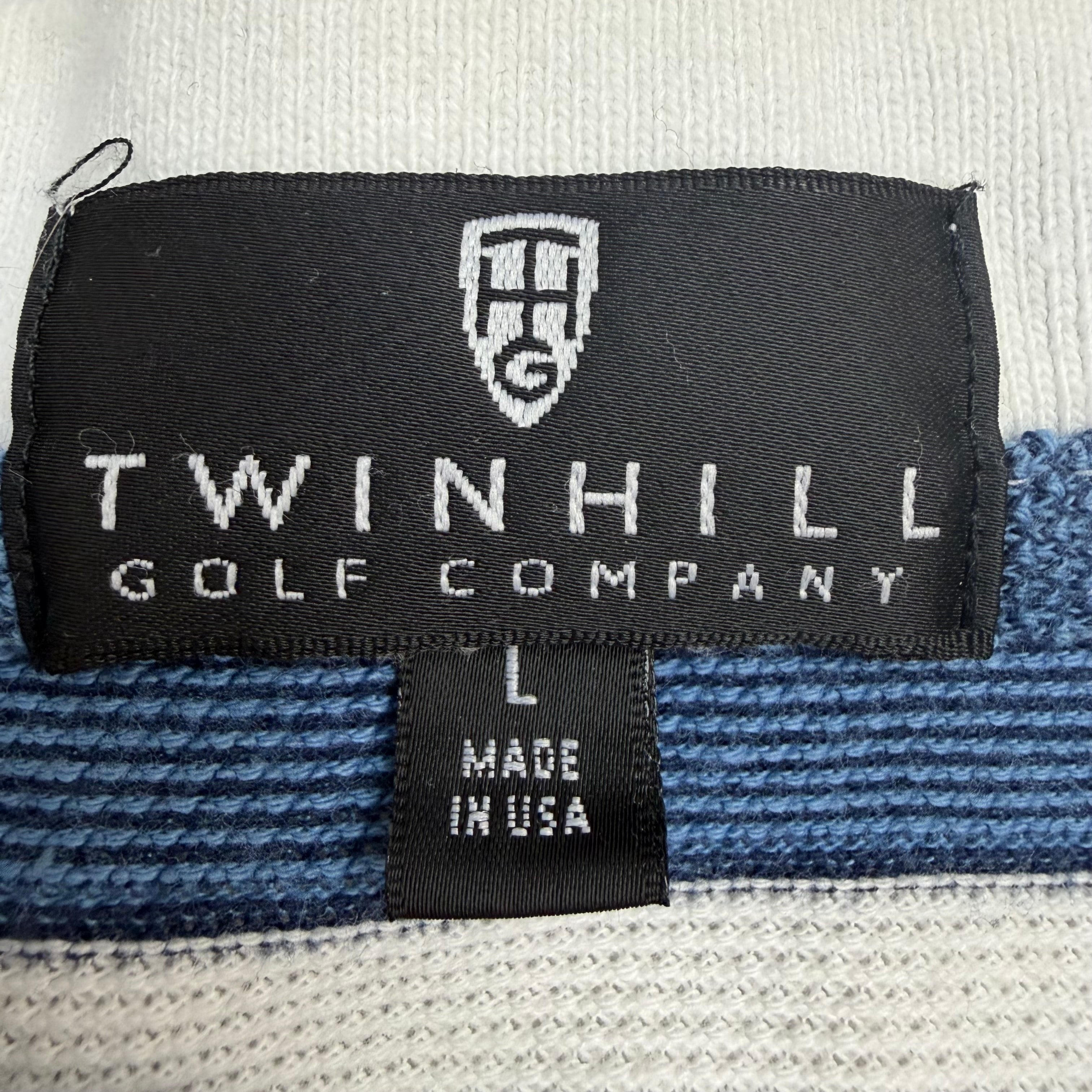 Vintage Twinhill Golf Company Striped Polo Blue/White