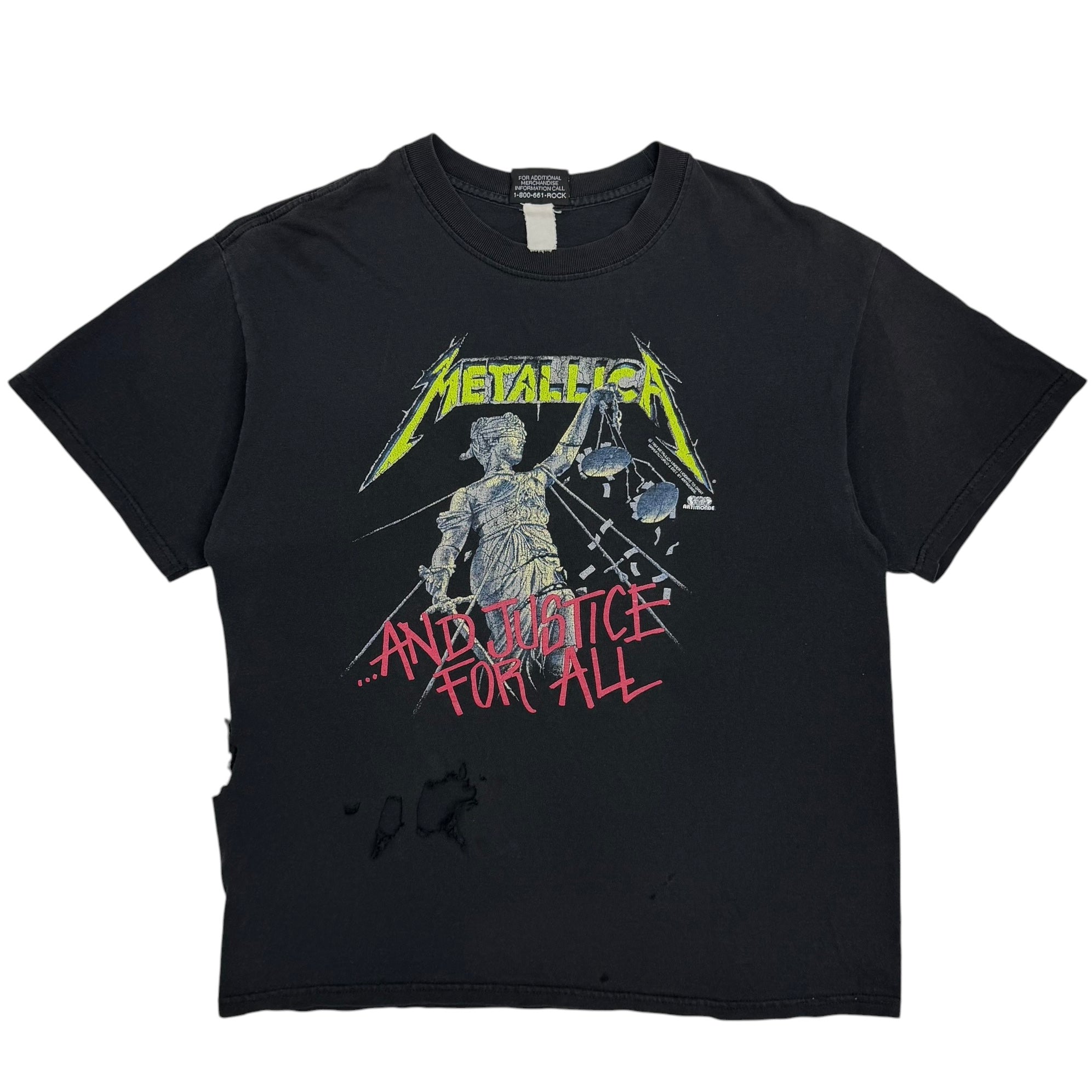 1994 Metallica Justice for All Distressed Tee Black
