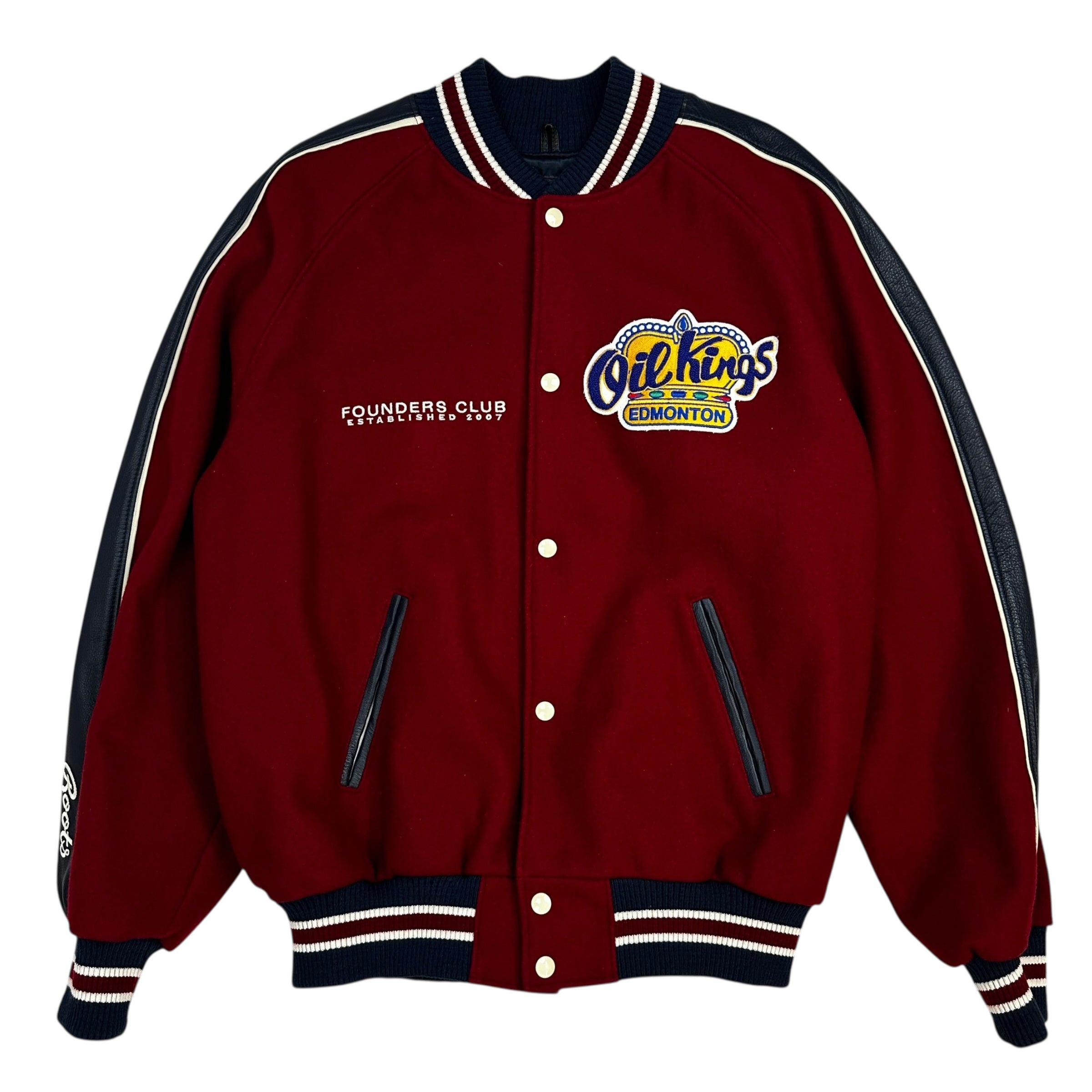 Vintage Edmonton Oil Kings Varsity Jacket Maroon