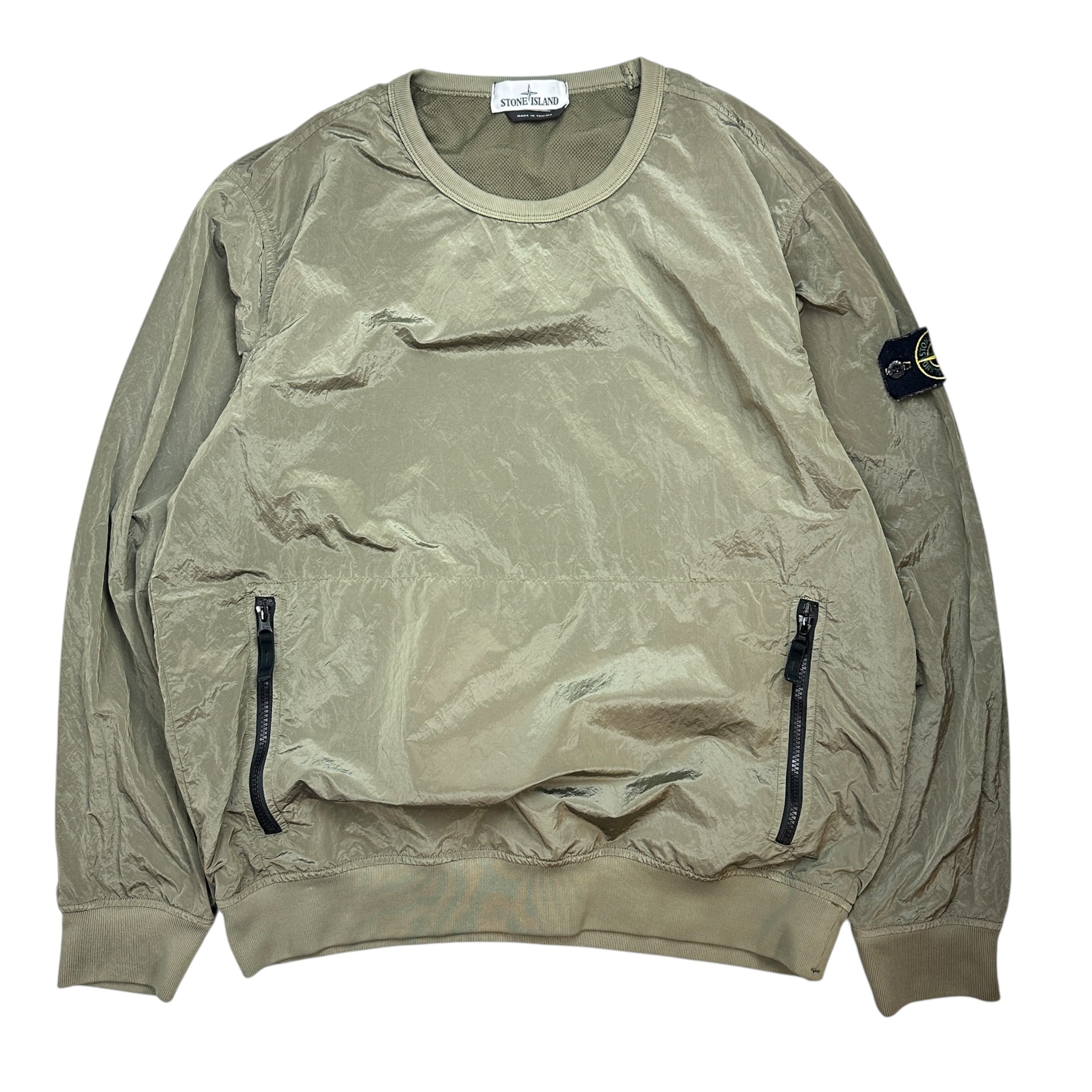 Stone Island Iridescent Nylon Pullover Olive