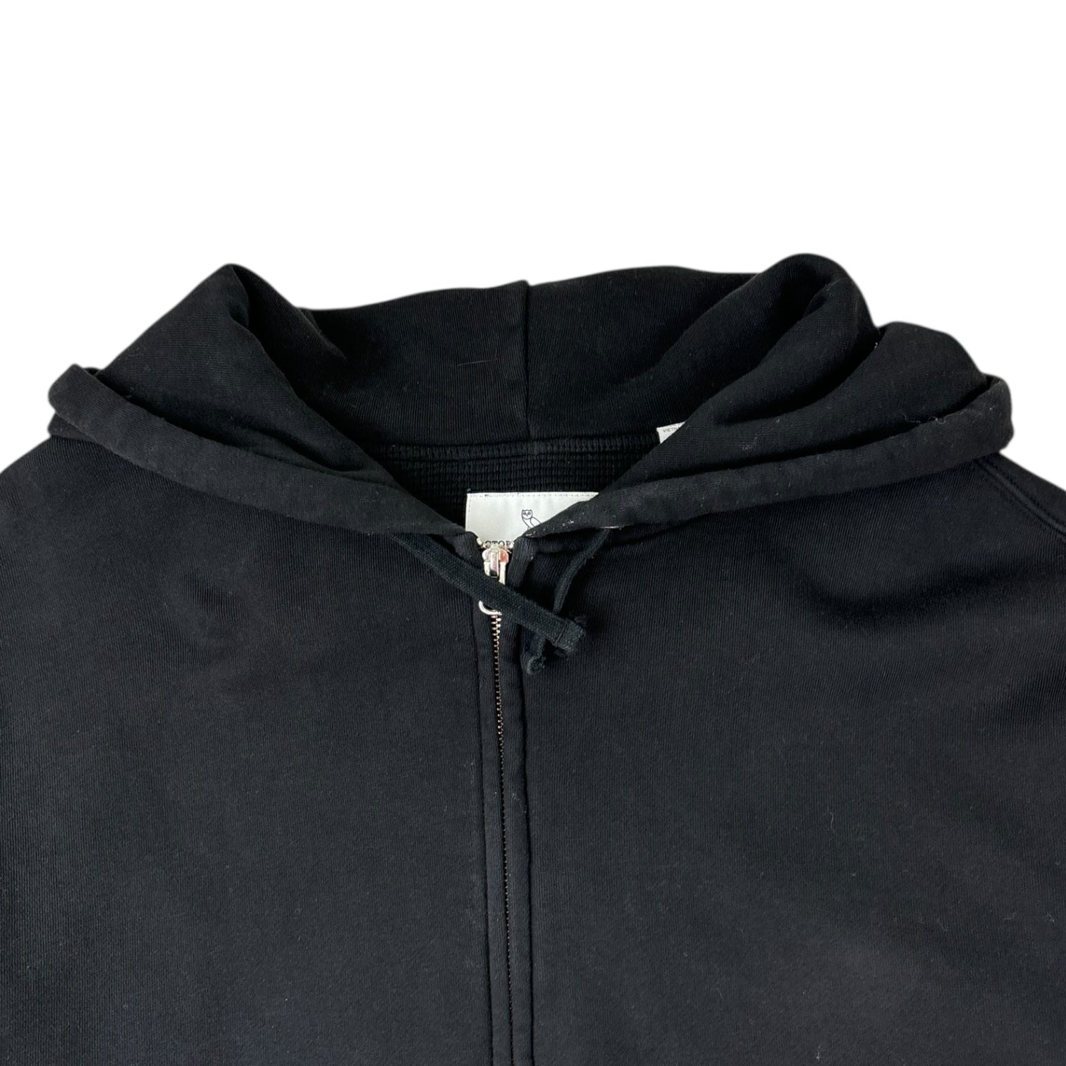 OVO Waffle-Lined Zip Up Hoodie Black