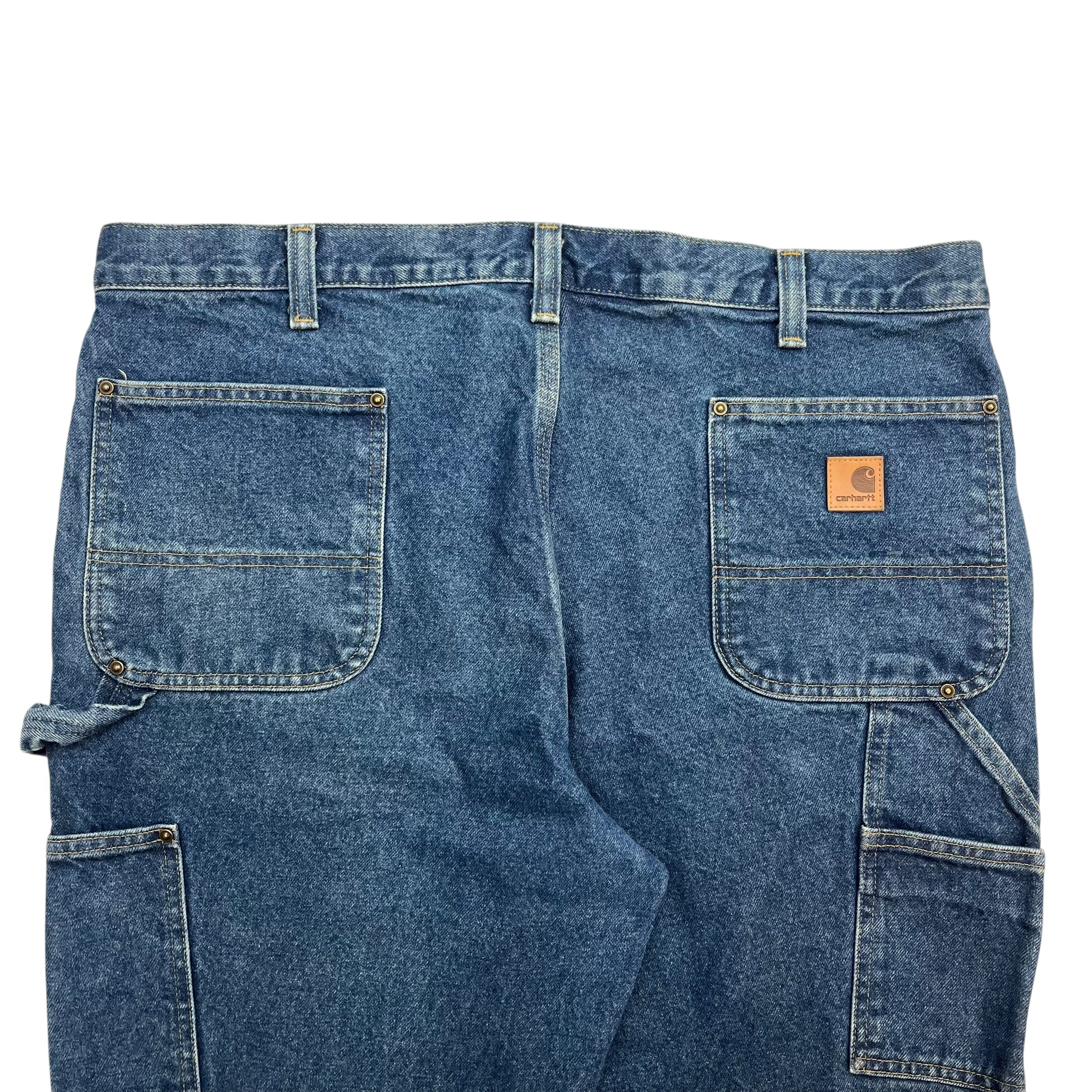 Vintage Carhartt Double Knee Denim Work Pants Blue