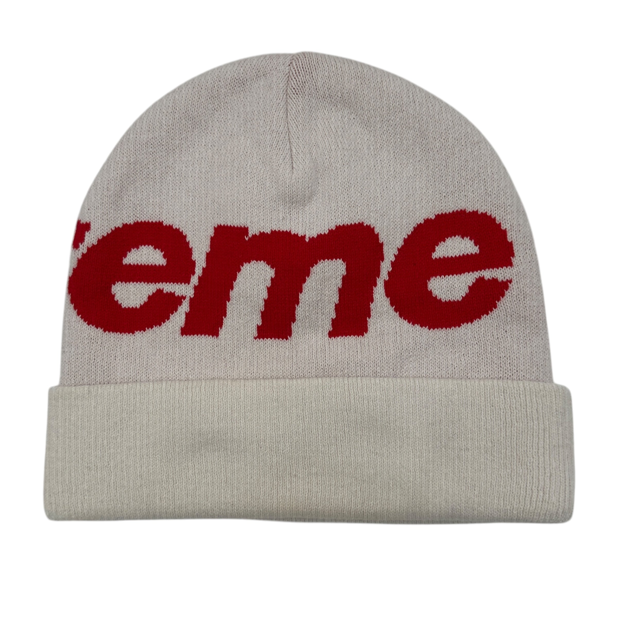 Supreme Big Logo Beanie (FW20) Red/White