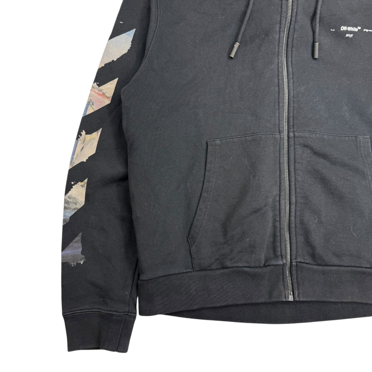 Off-White Impressionism Arrows Zip Up Hoodie Black