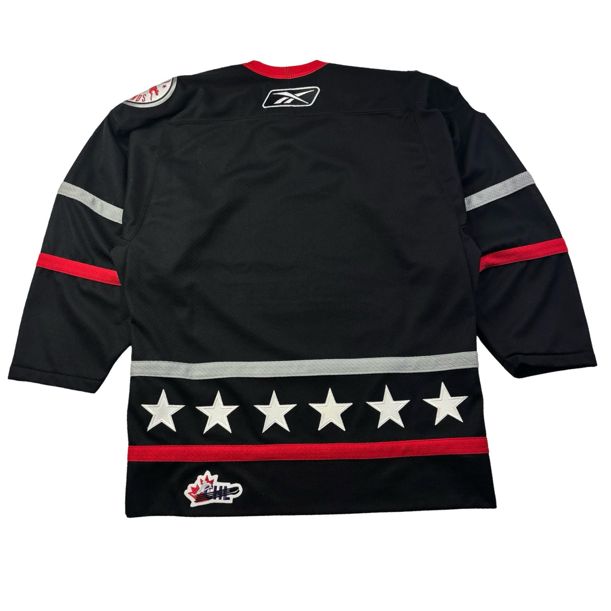 Vintage Reebok Sault Ste. Marie Greyhounds Ontario OHL Alternate Jersey Black/Red