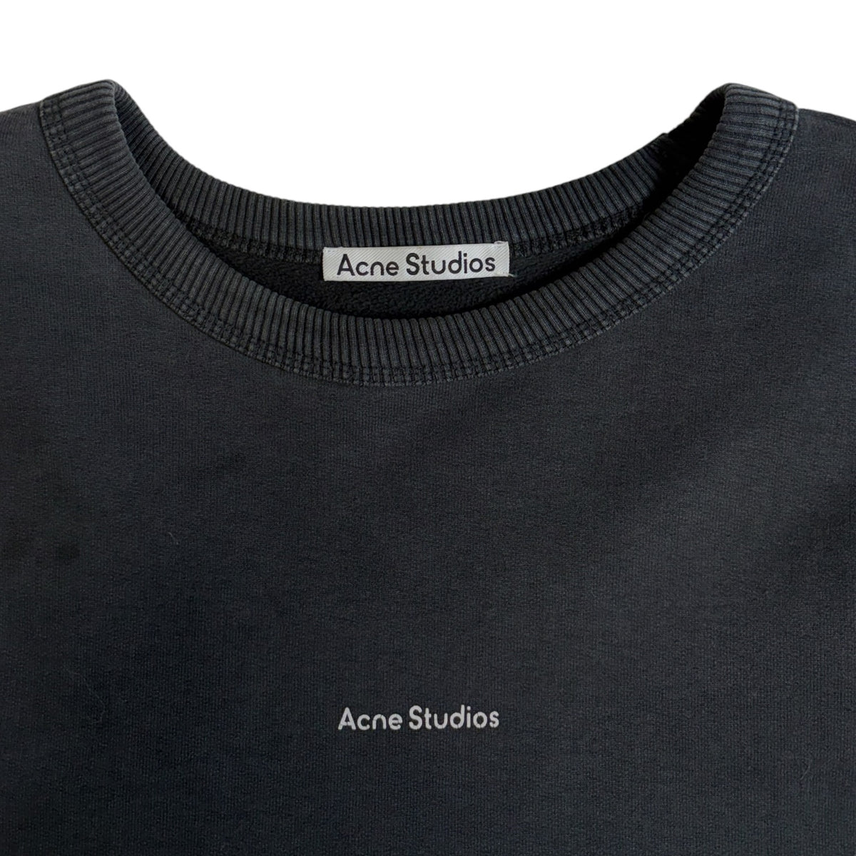 Acne Studios Stamp Logo Crewneck Faded Black