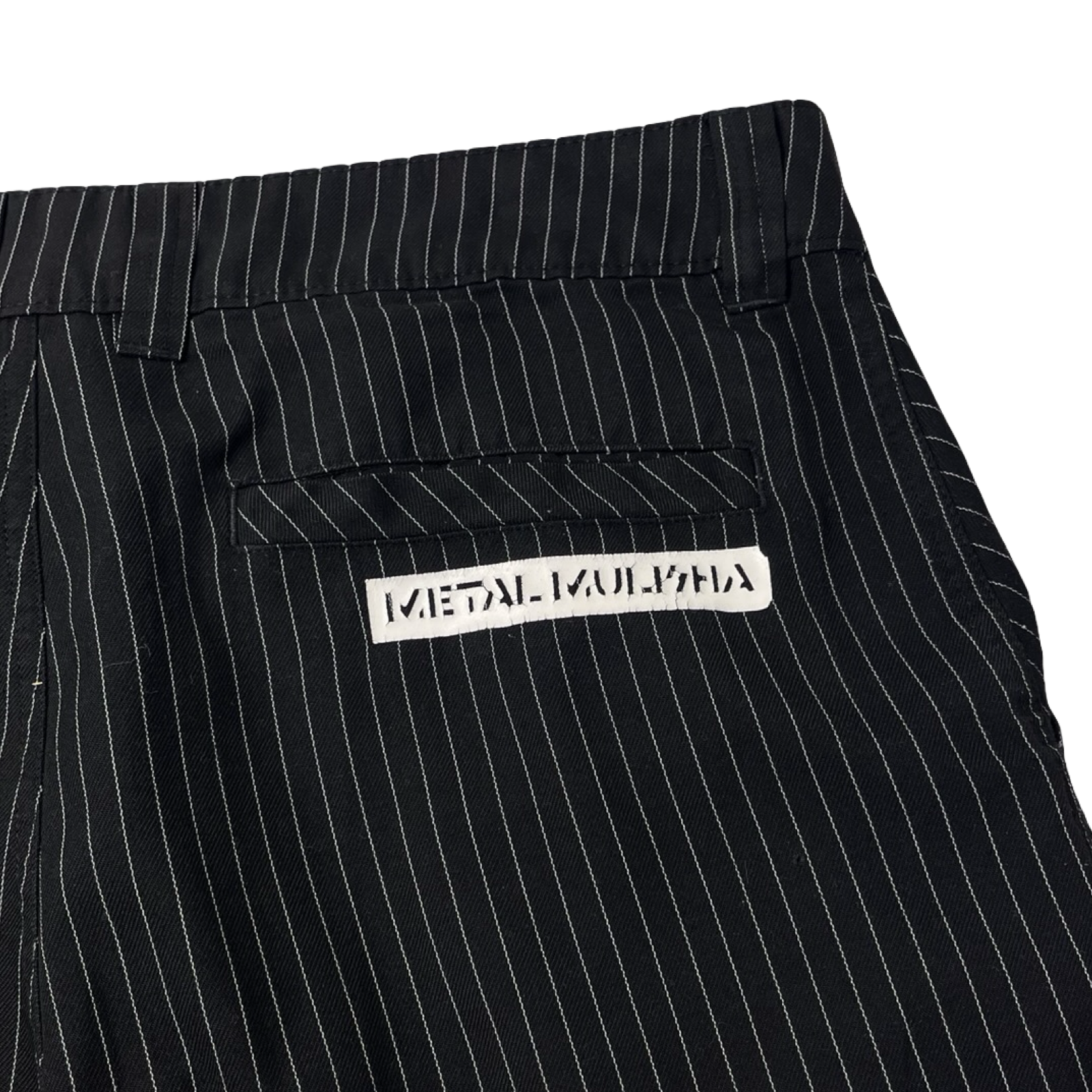 Vintage Y2K Metal Mulisha Pinstripe Shorts Black