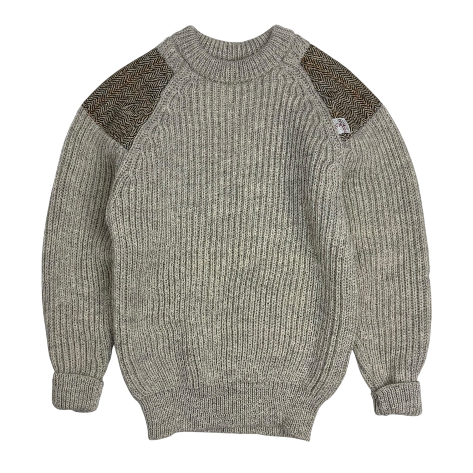 Vintage Niffi England Harris Tweed Wool Sweater Biege