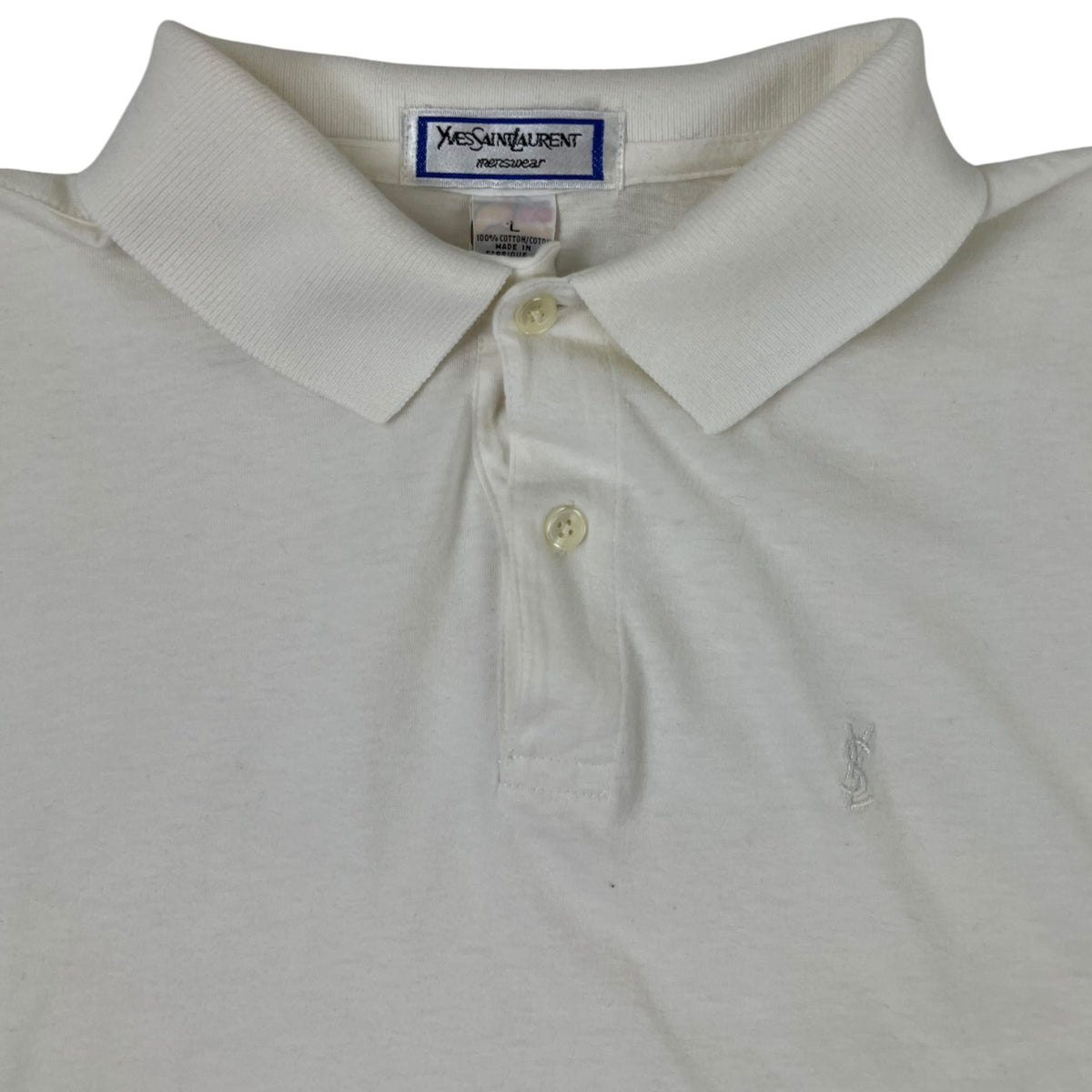 YSL Short Sleeve Polo White