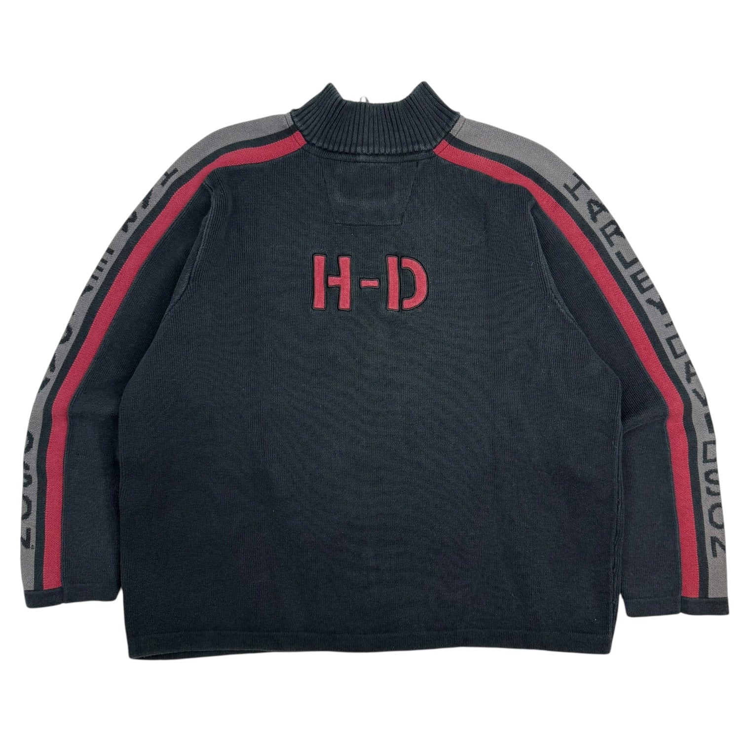 Vintage Harley 1/4 Knit Sweater Black/Maroon