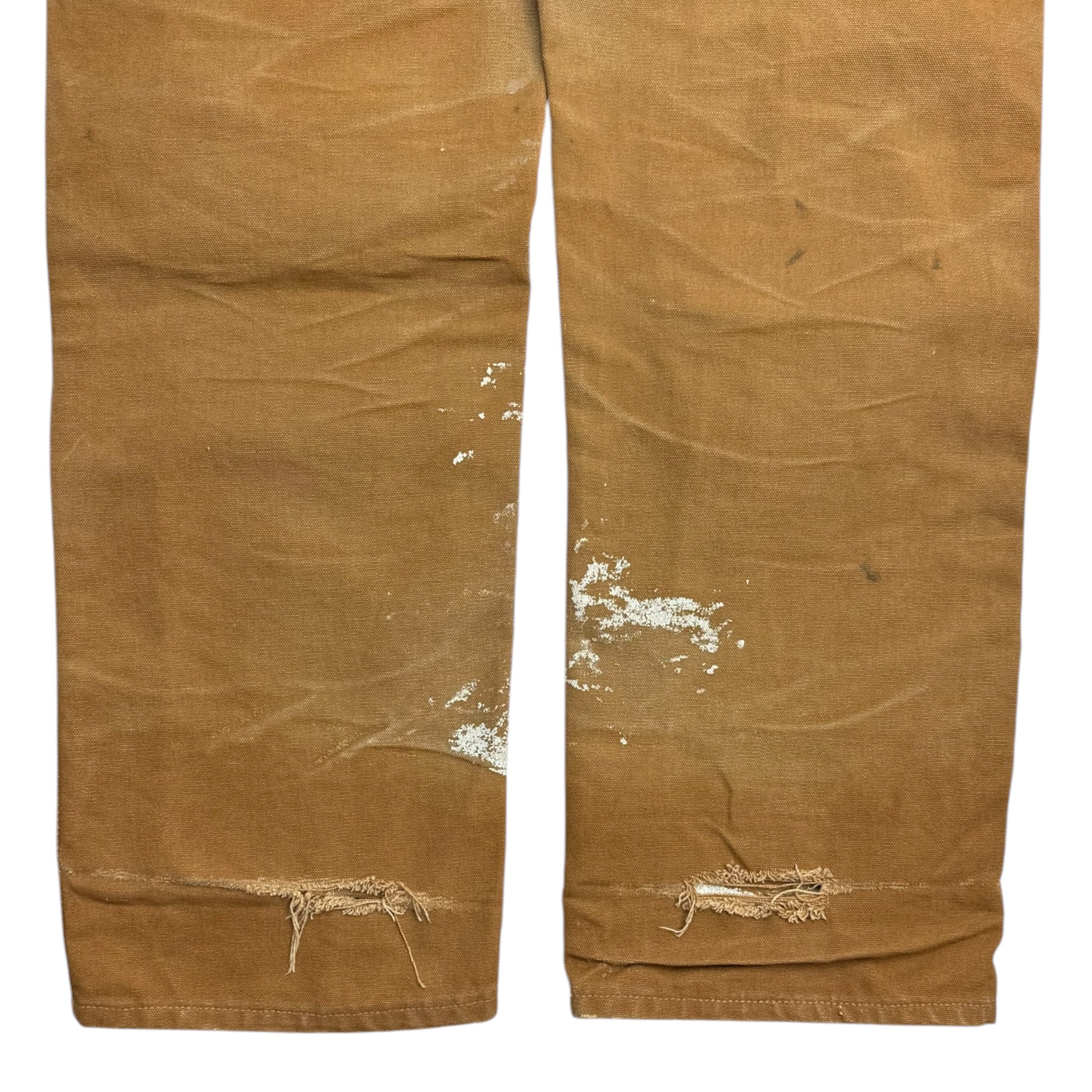 Vintage Carhartt Double Knee Paint Splatter Fade Tan