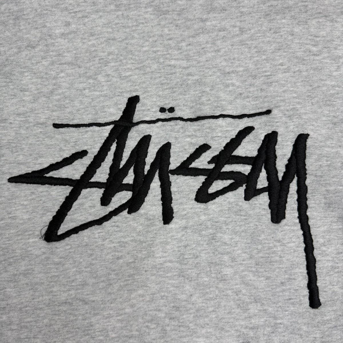 Stussy Embroidered Applique Hoodie Sweatshirt Heather Grey