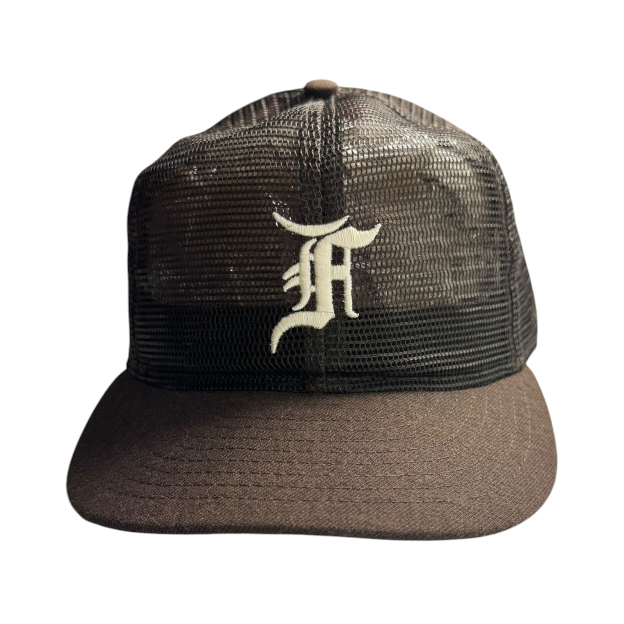 Fear of God New Era Full Mesh Fitted Trucker Brown