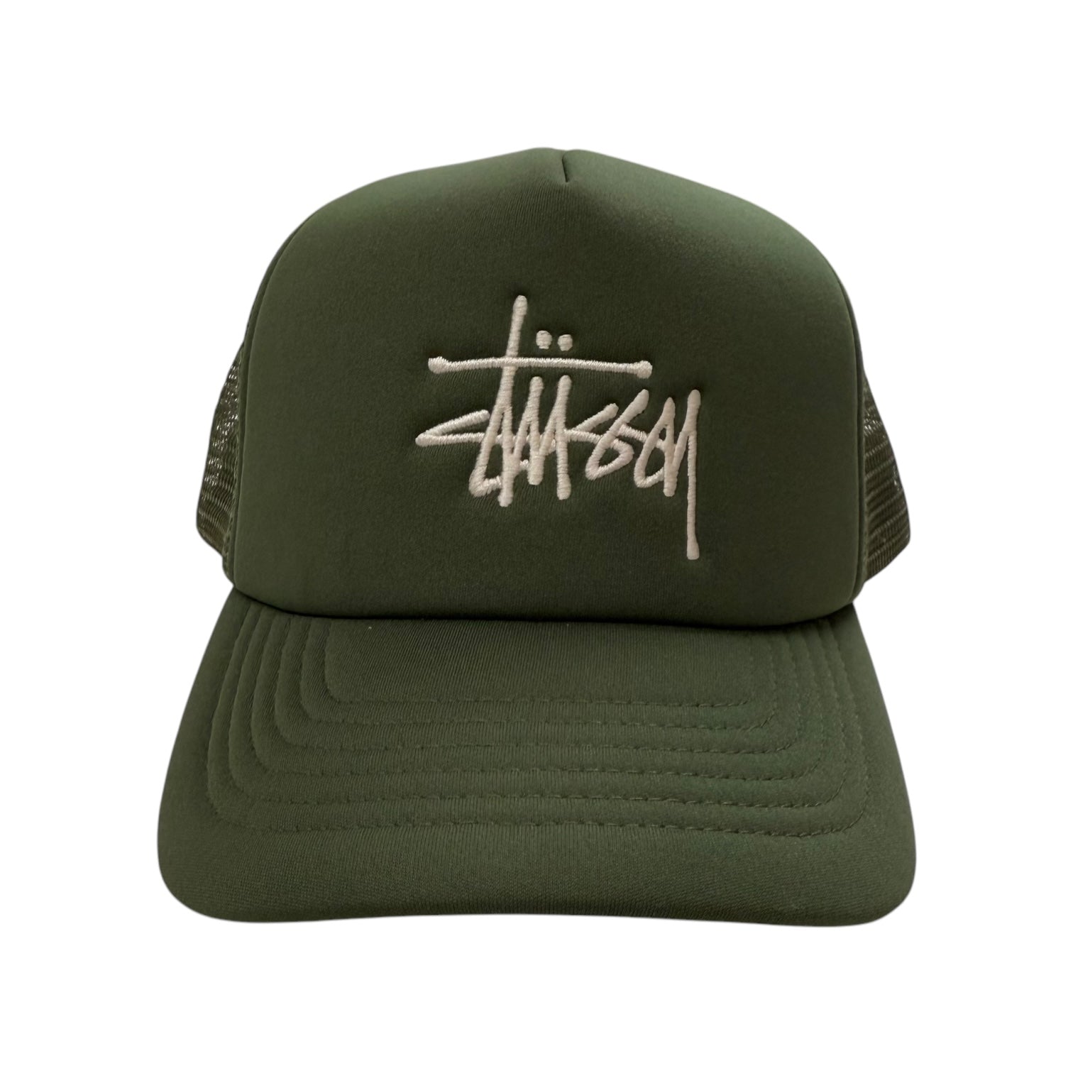 Stussy Big Basic Trucker Hat Olive Green