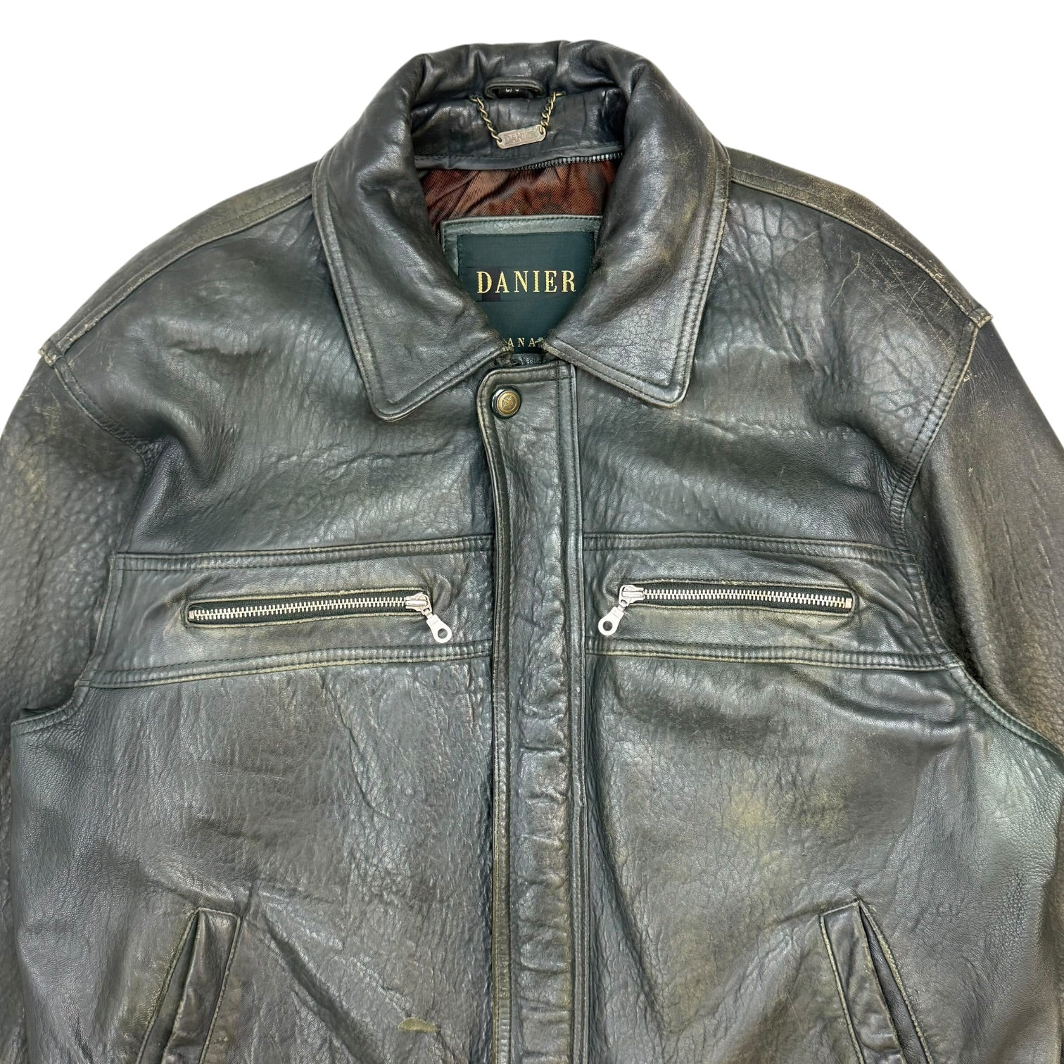 Vintage Danier Leather Jacket Faded Black