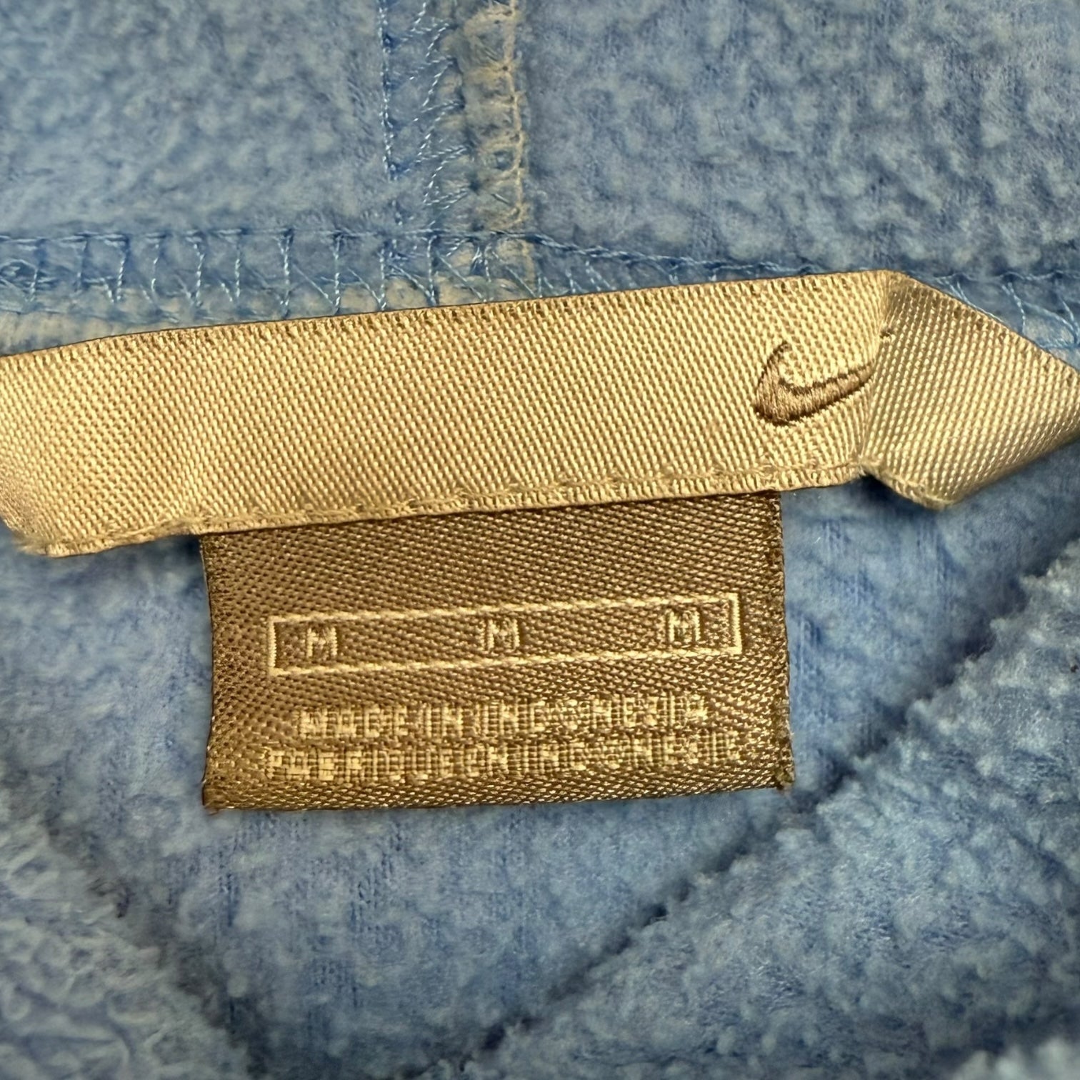 Vintage Nike Towel Fleece Hoodie Baby Blue