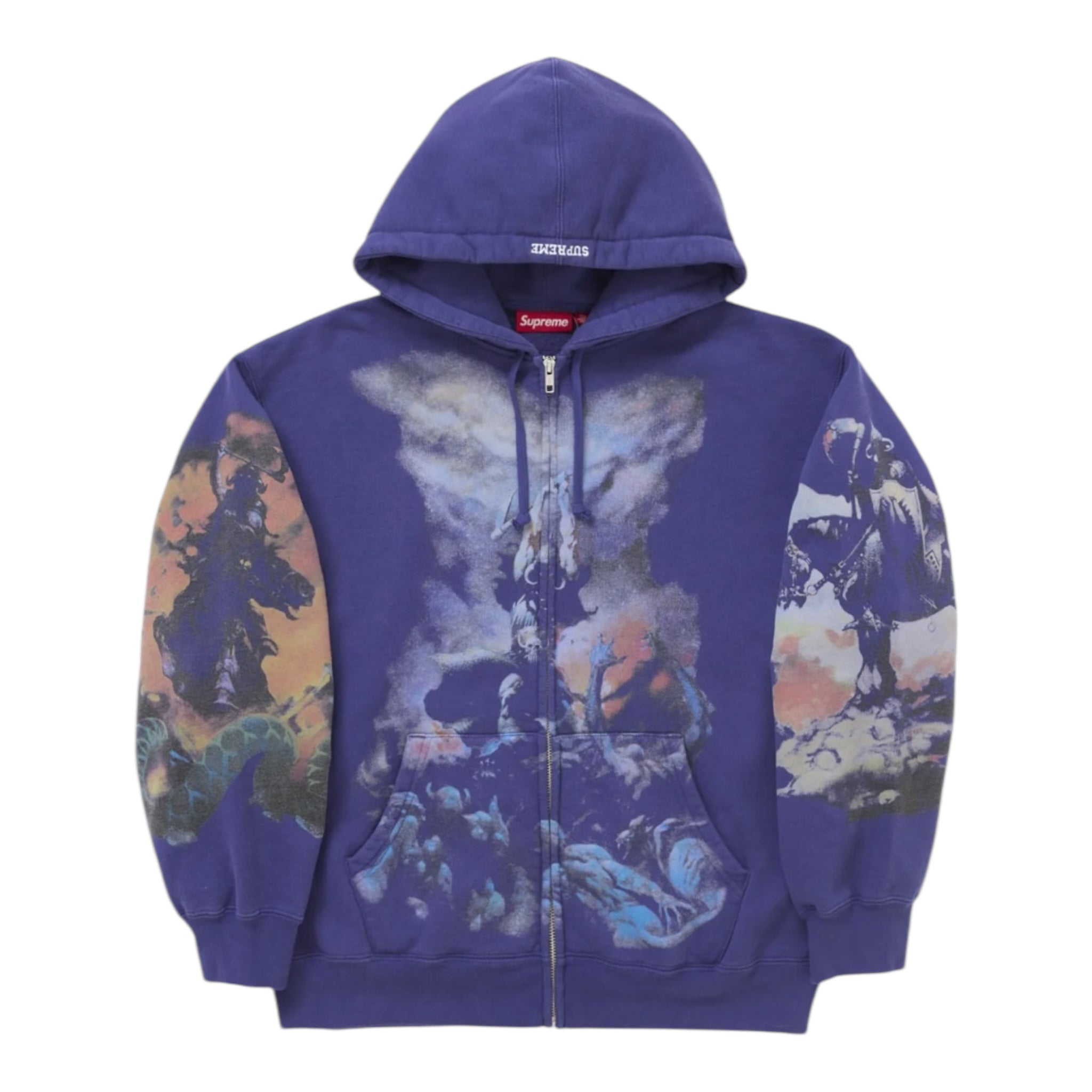 Supreme Frazetta Zip Up Hooded Sweatshirt Navy