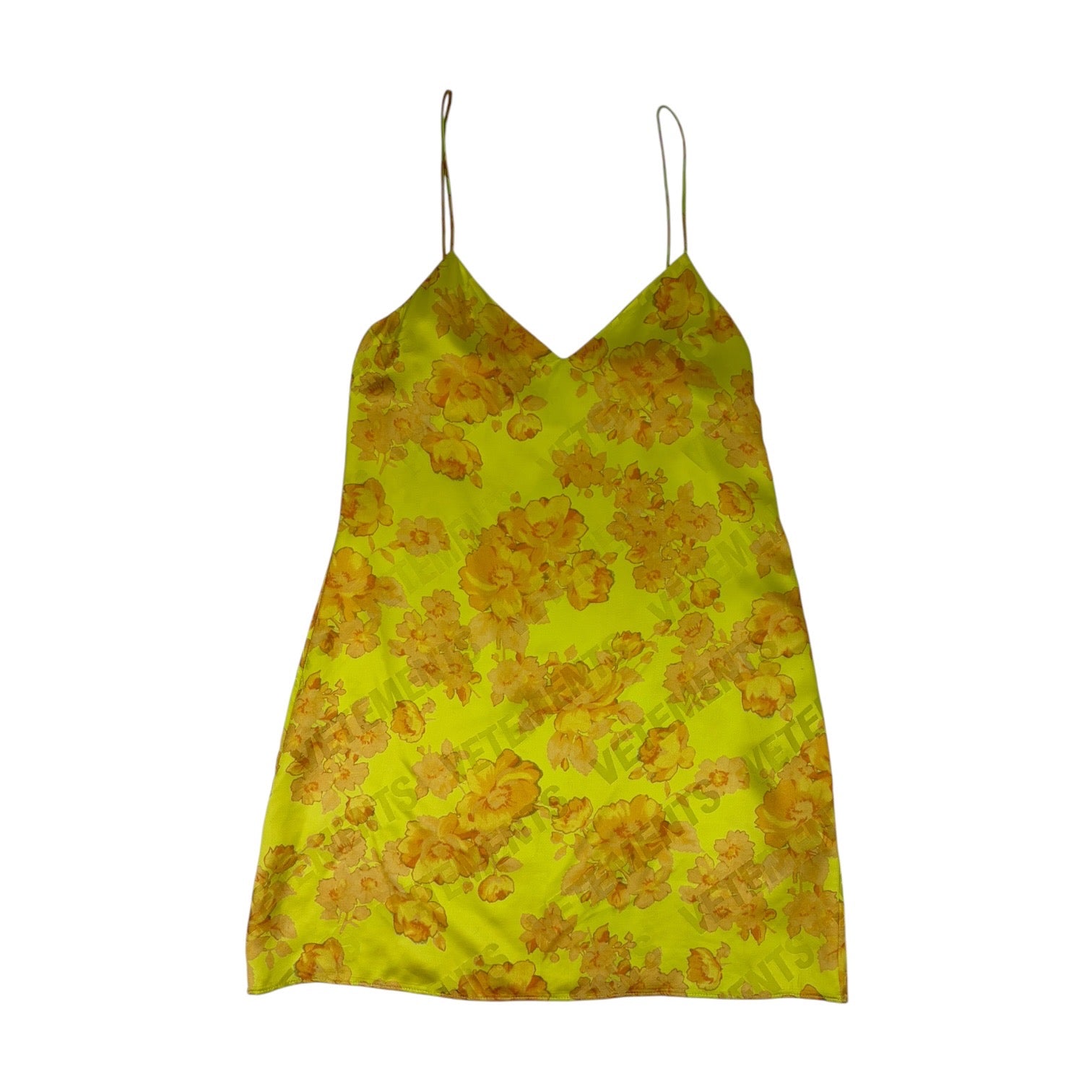 (W) Vetements Acid Flower Slip Dress Yellow