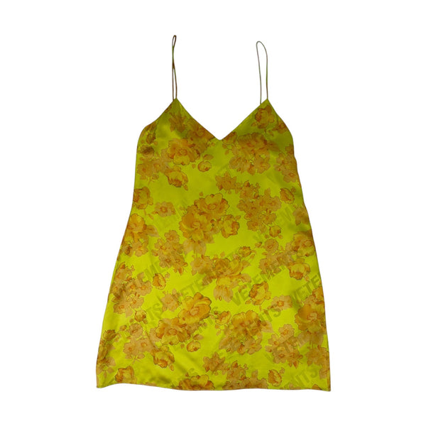 (W) Vetements Acid Flower Slip Dress Yellow