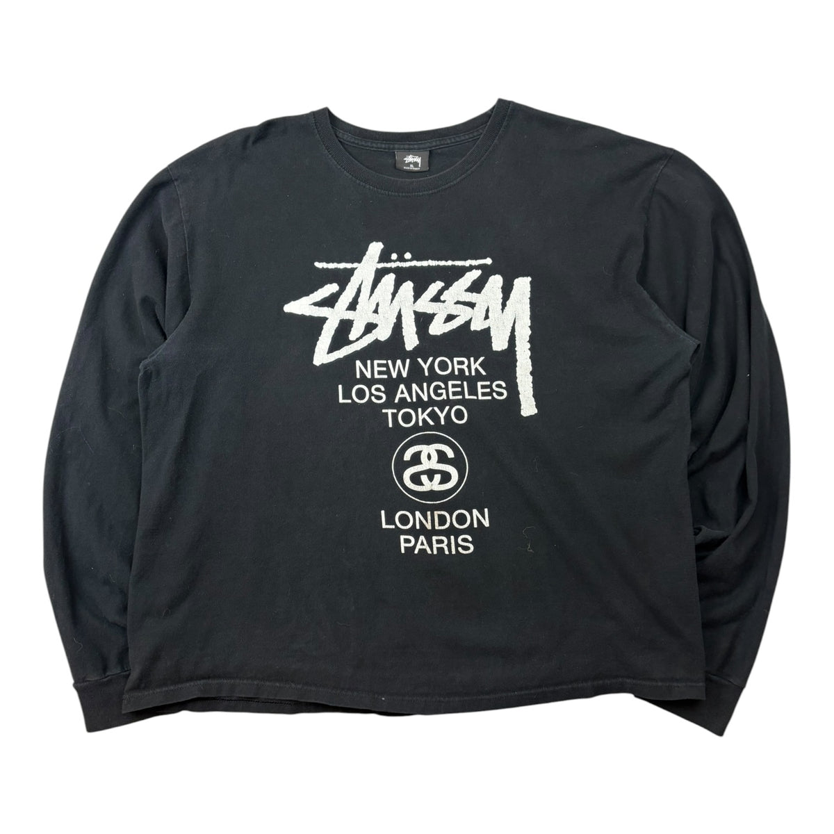 Stussy World Tour L/S Tee Black