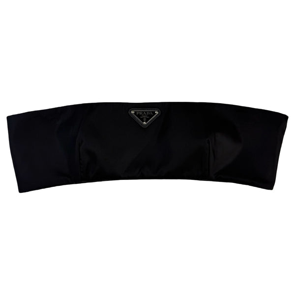 (W) Prada Re-Nylon Bandeau Bra Top Black
