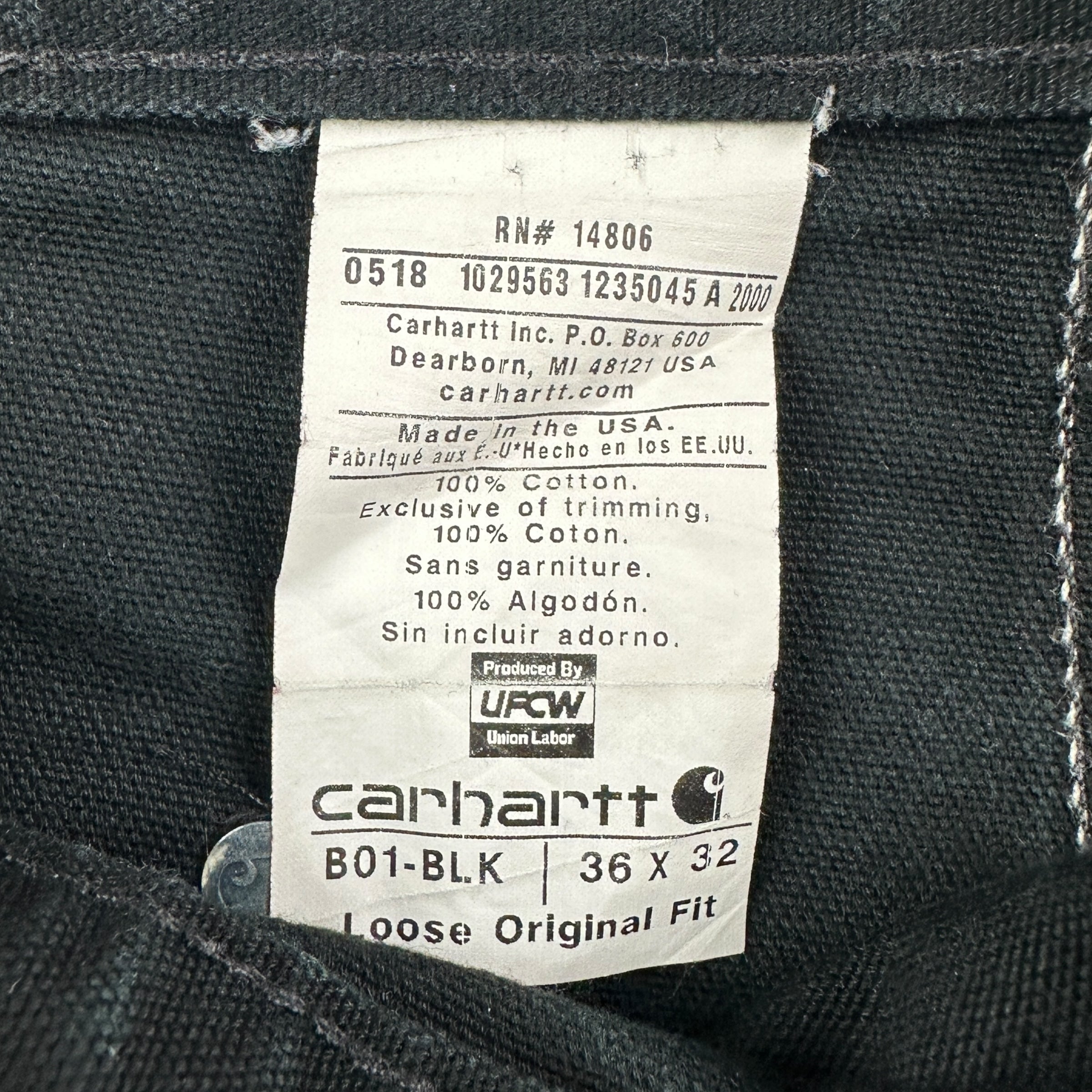 Vintage Carhartt Double Knees Pants Black