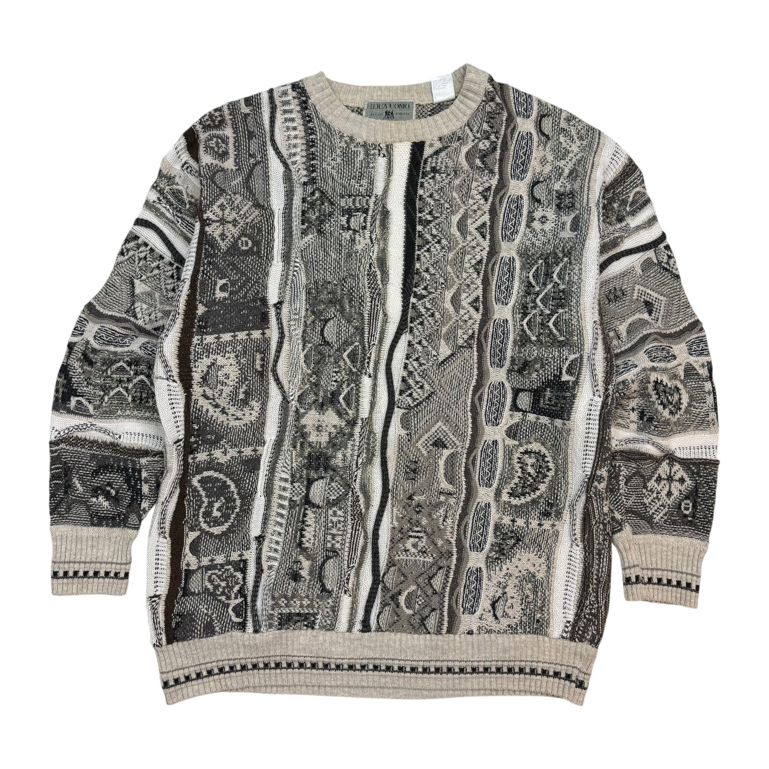 Vintage Idea Uomo 3D Knit Sweater White/Black
