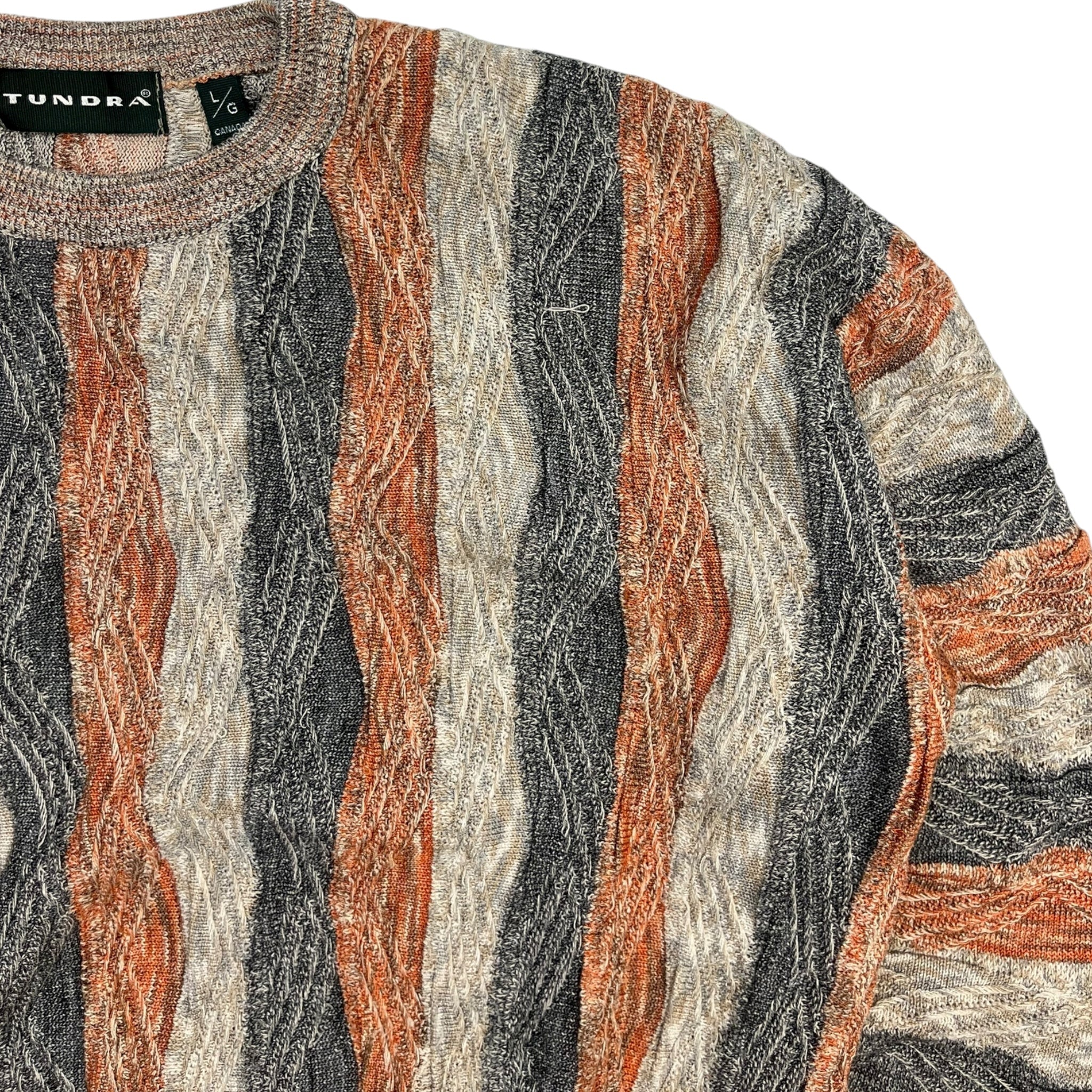 Vintage Tundra Textured Wavy Knit Orange/Grey