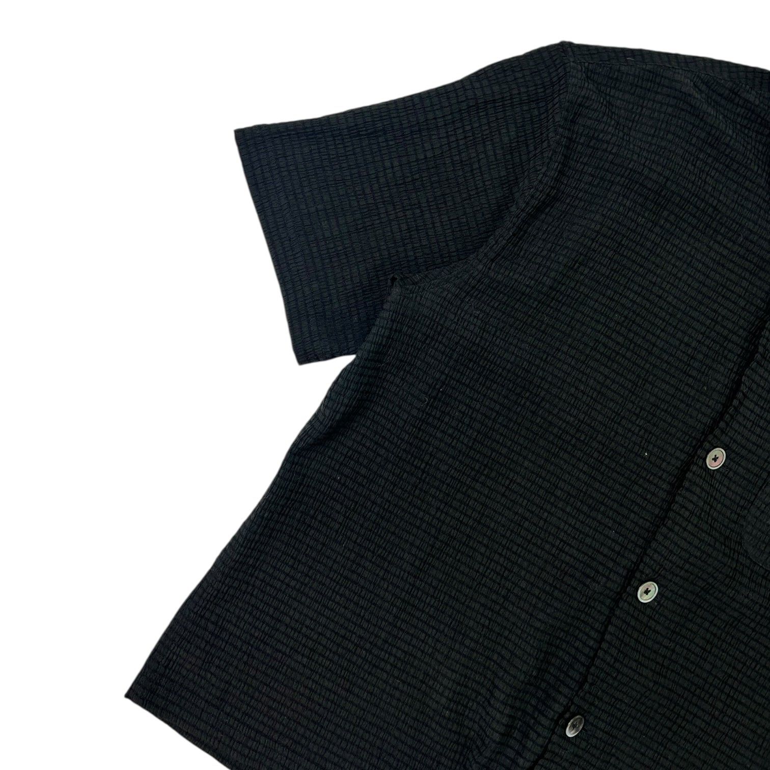 Stussy Flat Bottom Crinkled Button Up Shirt Black