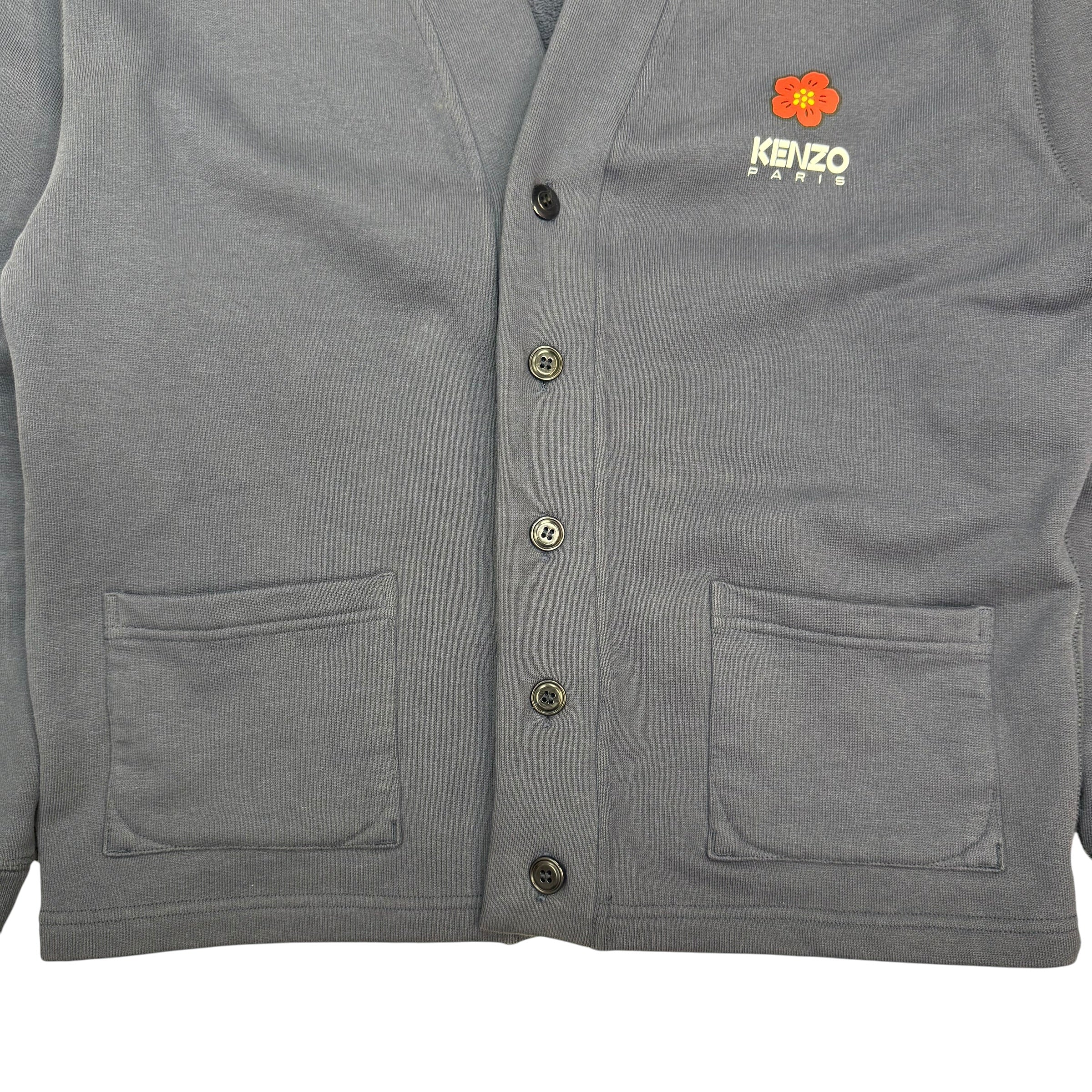 Kenzo Nigo Bloke Flower Cardigan Navy Blue