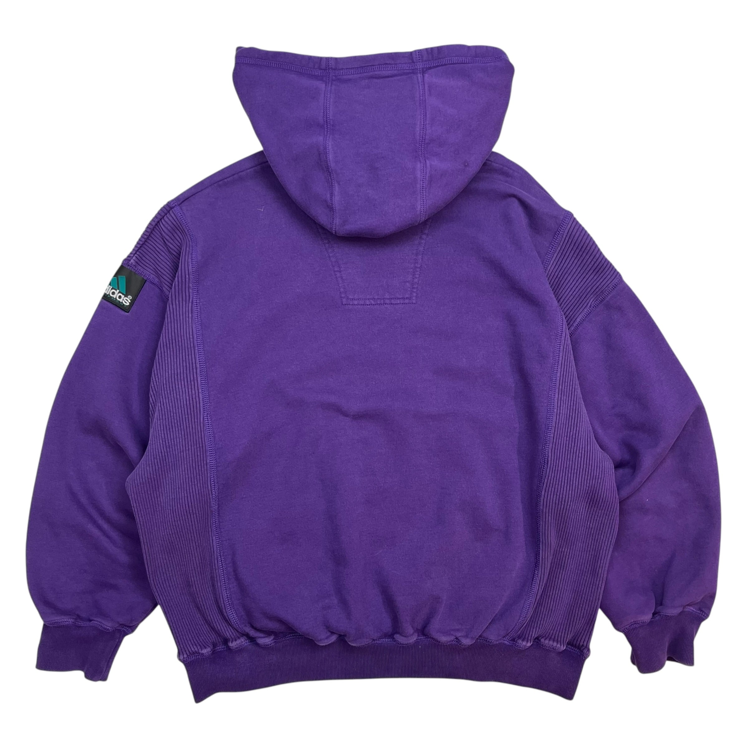 Vintage Adidas Equipment Ripped Hoodie Purple