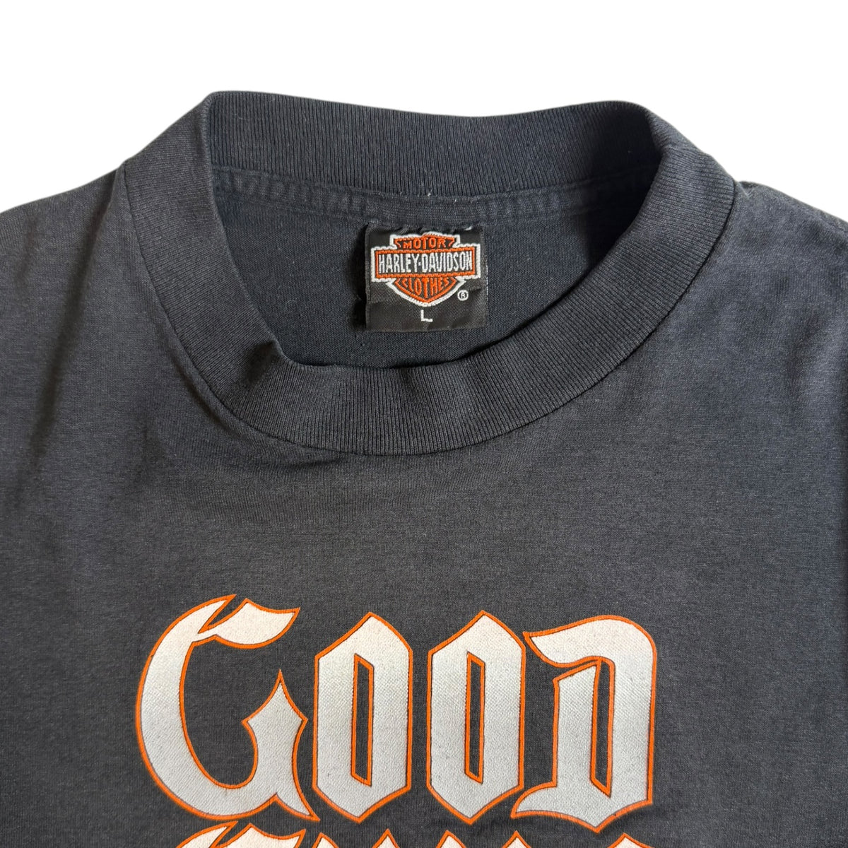 Harley Davidson Good Guys Wear Black 1986 3D Emblem T-Shirt