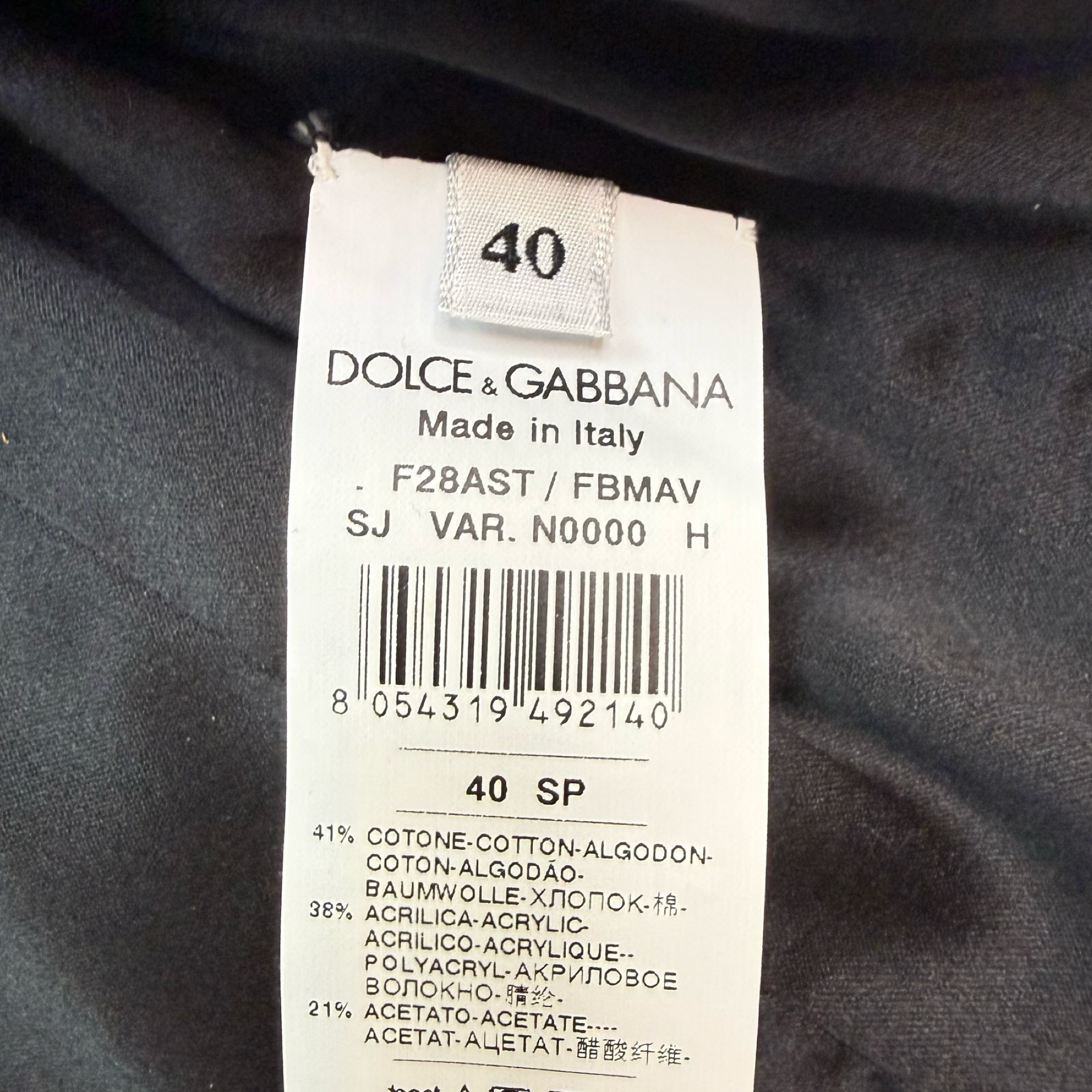 (W) Dolce & Gabbana Textured Cropped Jacket Black