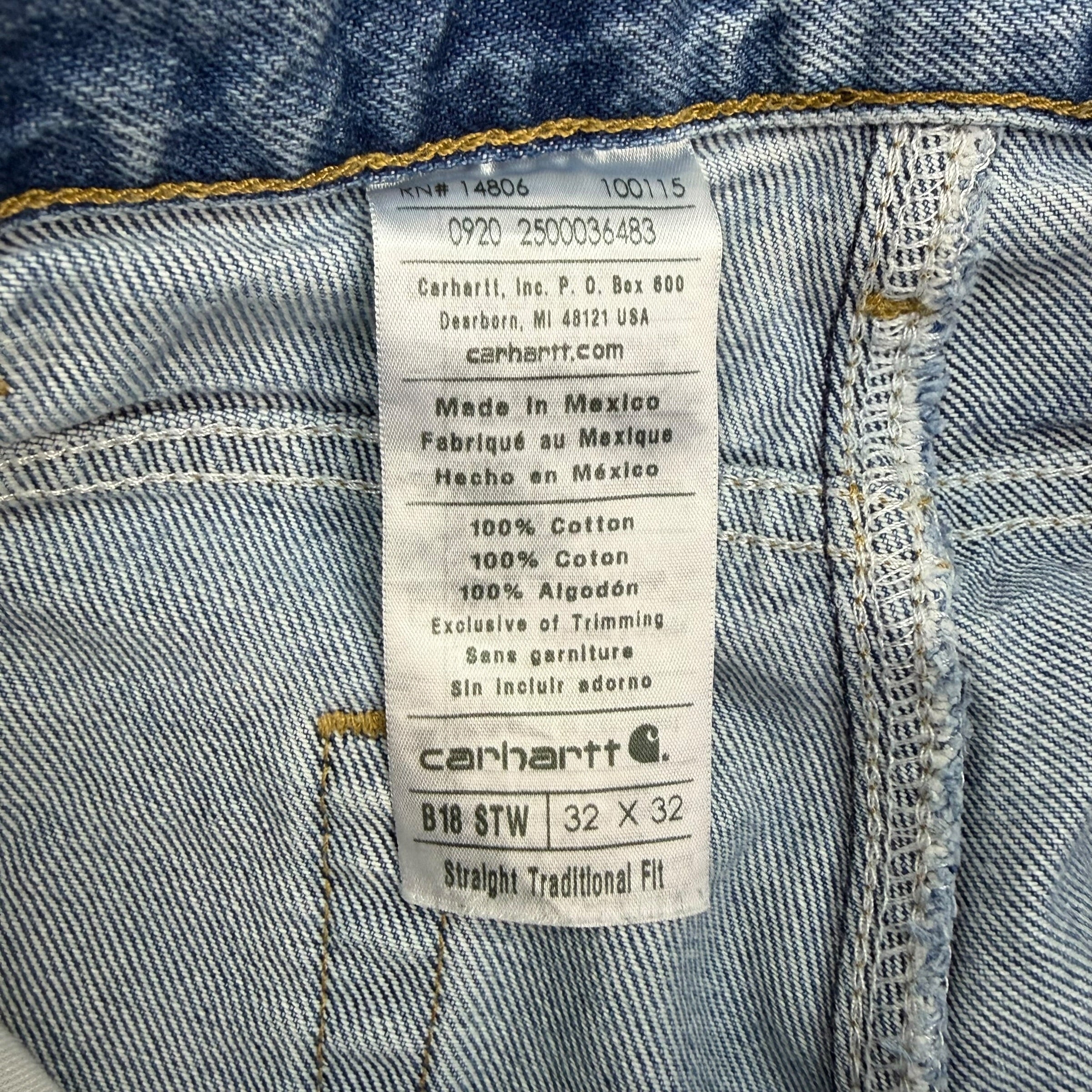 Vintage Carhartt Straight Fit Denim Pants Blue