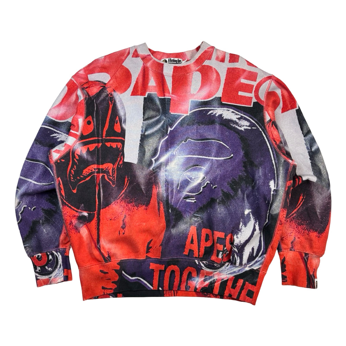 BAPE Overprint Relax Crewneck Sweatshirt