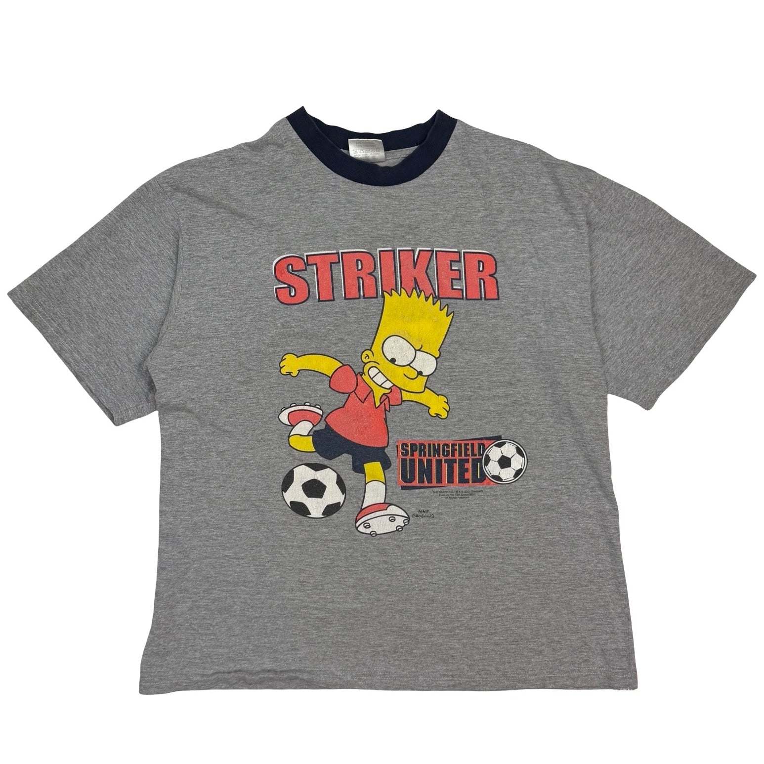 2002 Bart Simpson Springfield United Striker Tee Grey